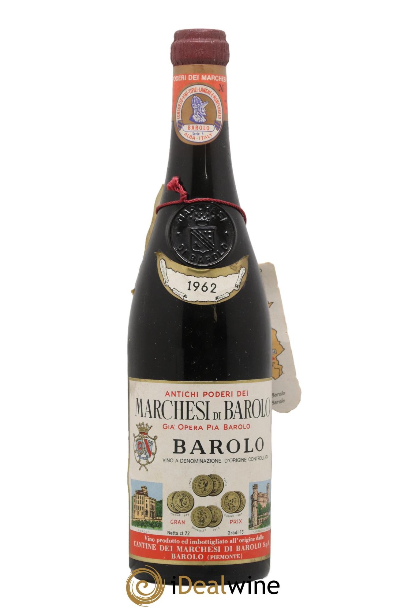 Barolo DOCG Marchesi Di Barolo 1962 - Lotto di 1 bottiglia - 0