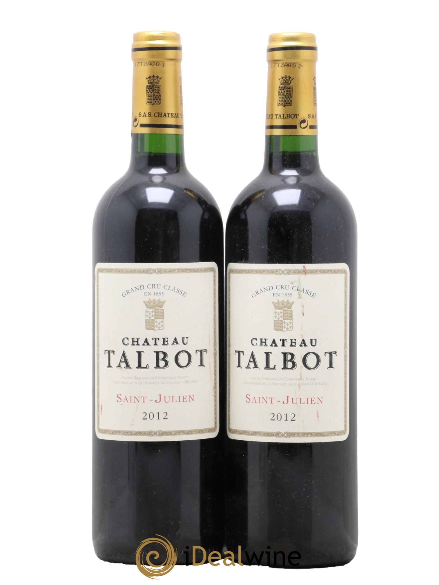 Château Talbot 4ème Grand Cru Classé 2012 - Posten von 2 Flaschen - 0