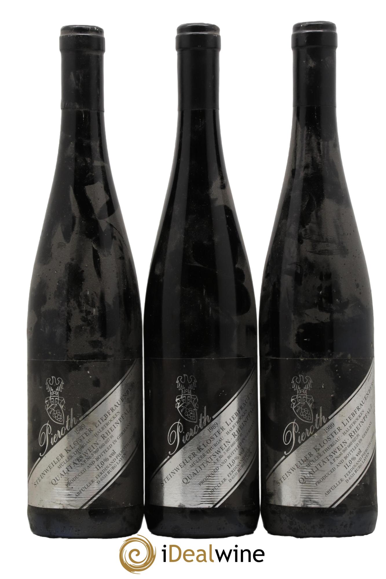 Allemagne Mosel-Saar Steinweiler Kloster Liebfrauenberg Pieroth Qualitaswein Rheinpfalz 1989 - Posten von 3 Flaschen - 0