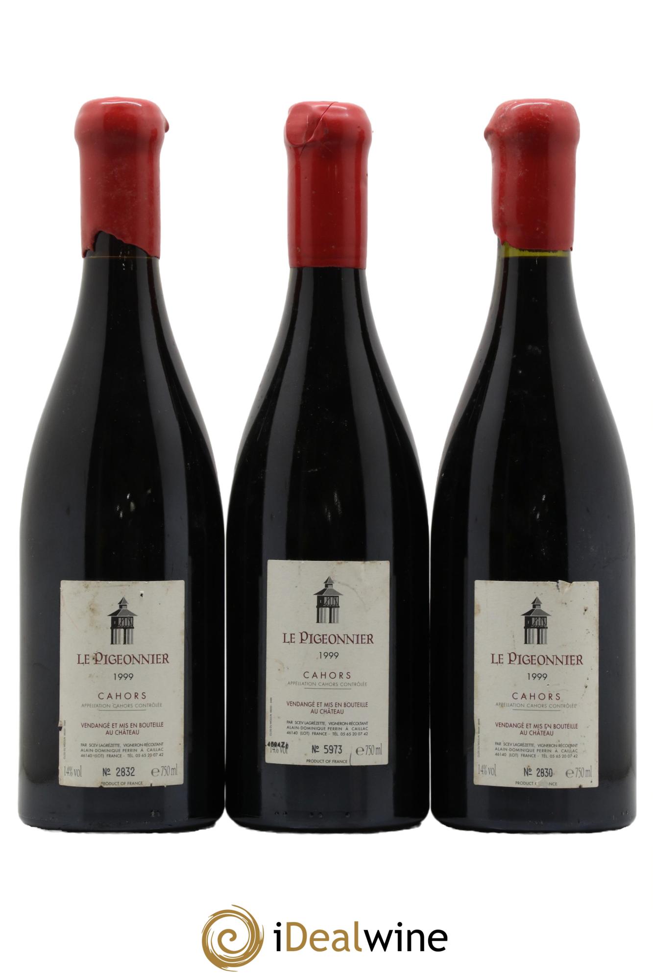 Cahors Château Lagrezette Le Pigeonnier Alain Dominique Perrin 1999 - Lot de 3 bouteilles - 1