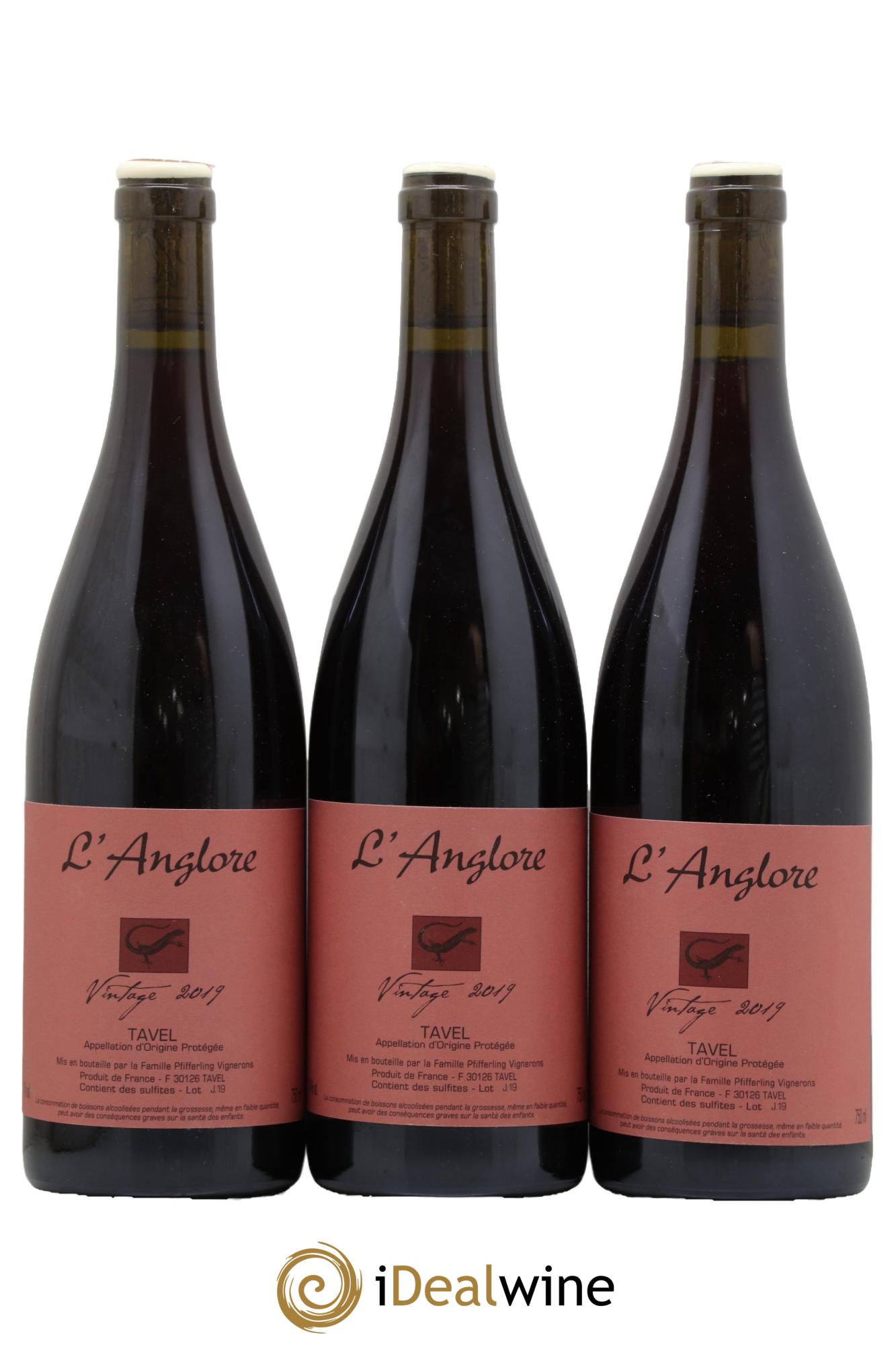 Tavel Vintage L'Anglore  2019 - Lot de 3 bouteilles - 0