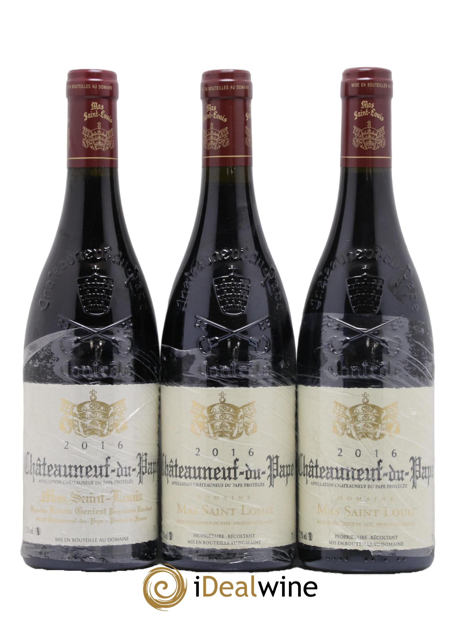 Châteauneuf-du-Pape Tradition Mas Saint-Louis  2016 - Lotto di 3 bottiglie - 0