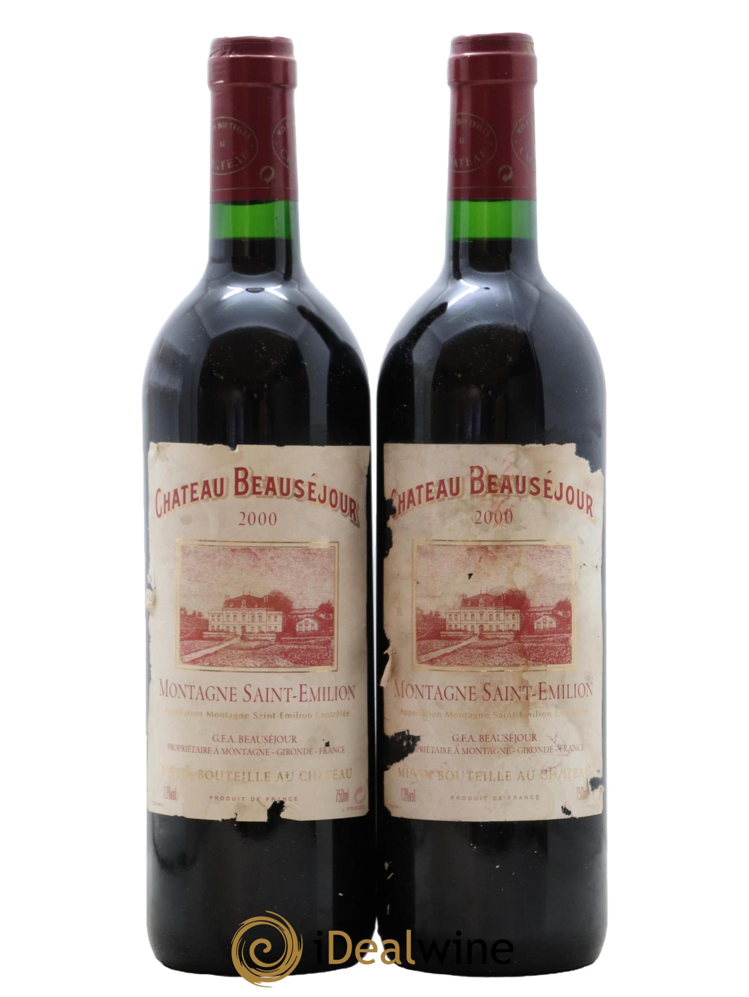 Montagne Saint-Émilion Château Beauséjour 2000 - Lot de 2 bouteilles - 0