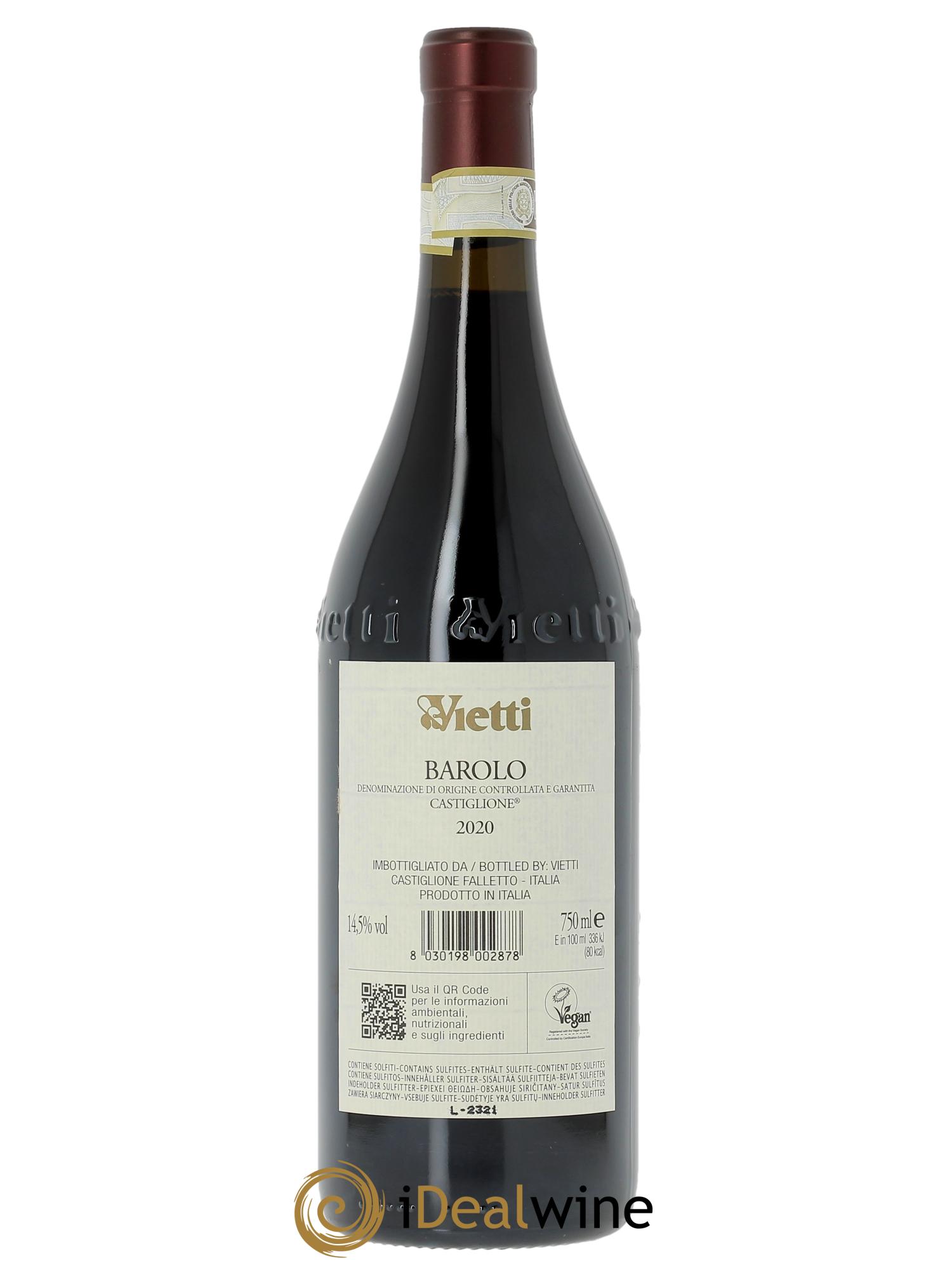 Barolo DOCG Castiglione Vietti  2020 - Posten von 1 Flasche - 1