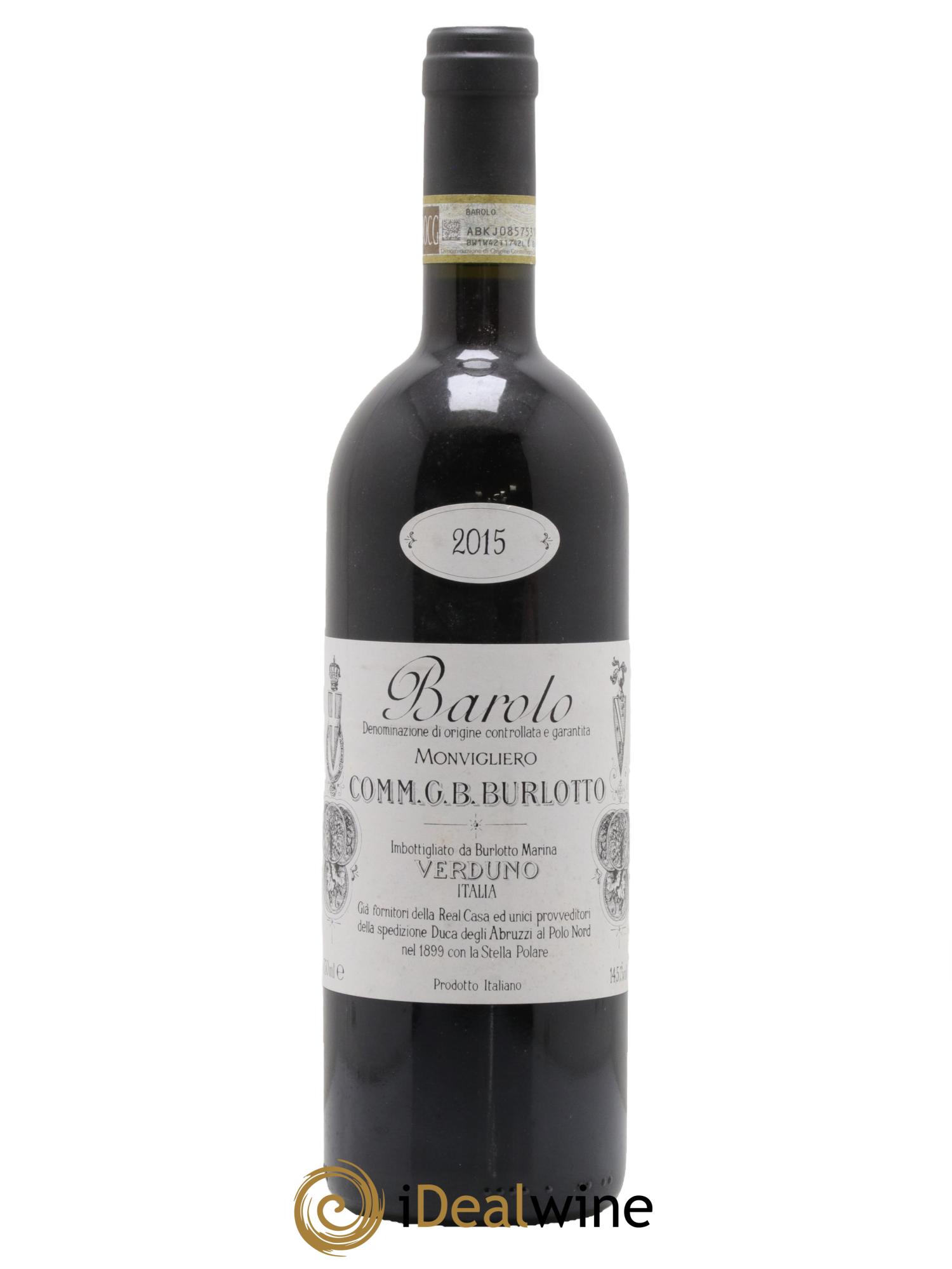 Barolo DOCG Monvigliero Comm. Giovan Battista Burlotto 2015 - Lot de 1 bouteille - 0