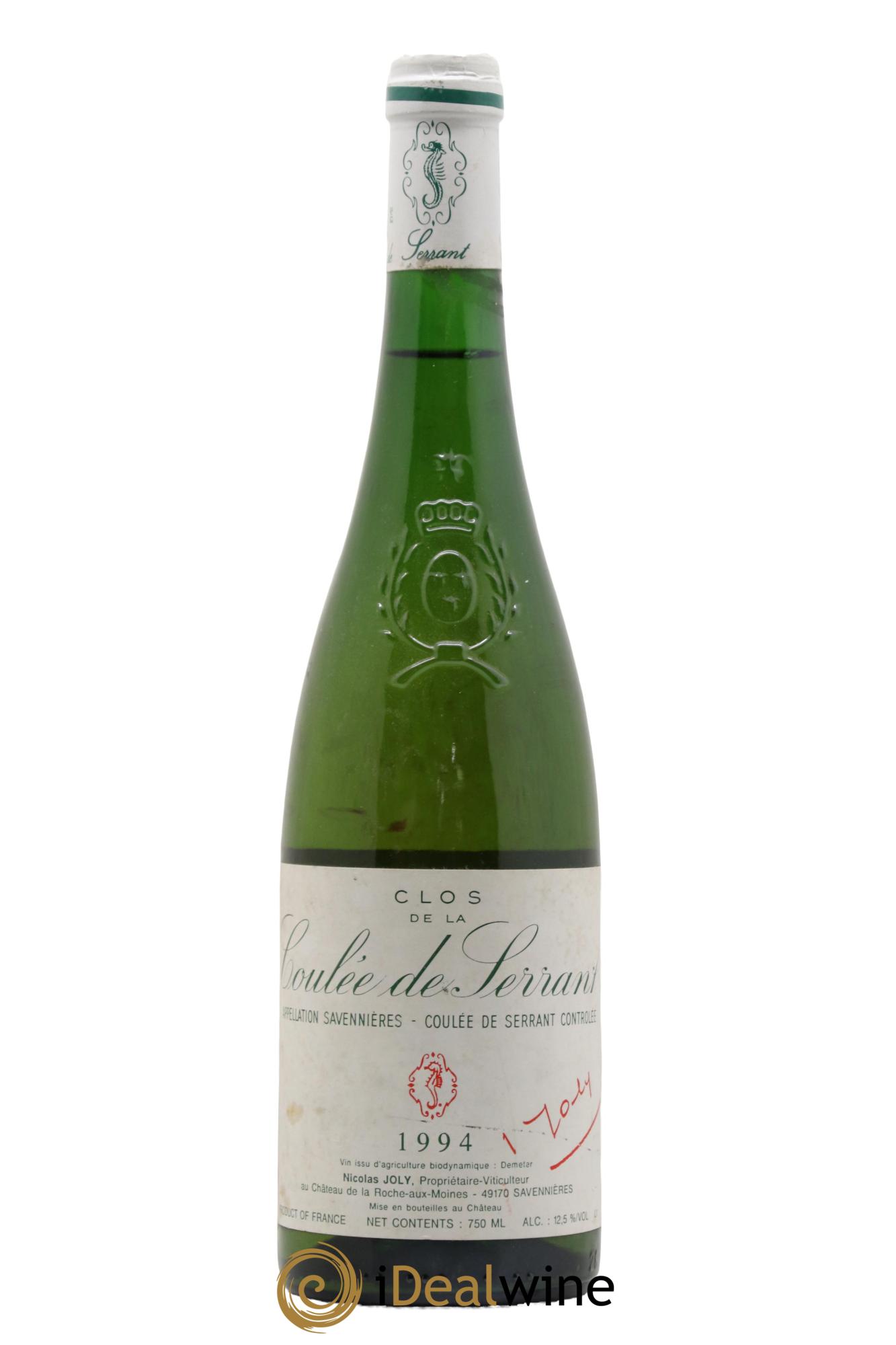 Savennières Clos de la Coulée de Serrant Vignobles de la Coulée de Serrant - Nicolas Joly 1994 - Lot de 1 bouteille - 0