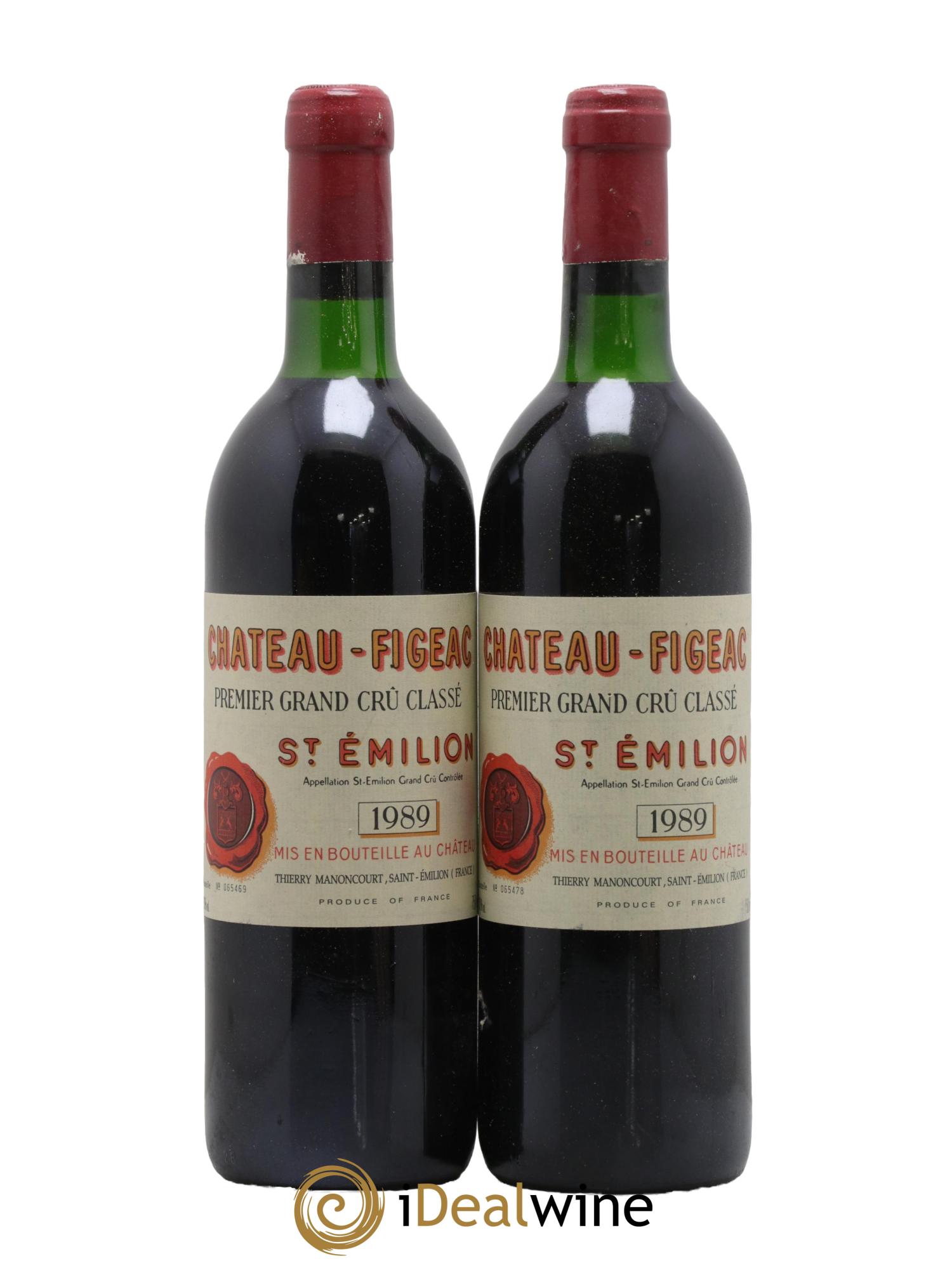 Château Figeac 1er Grand Cru Classé A 1989 - Lot of 2 bottles - 0