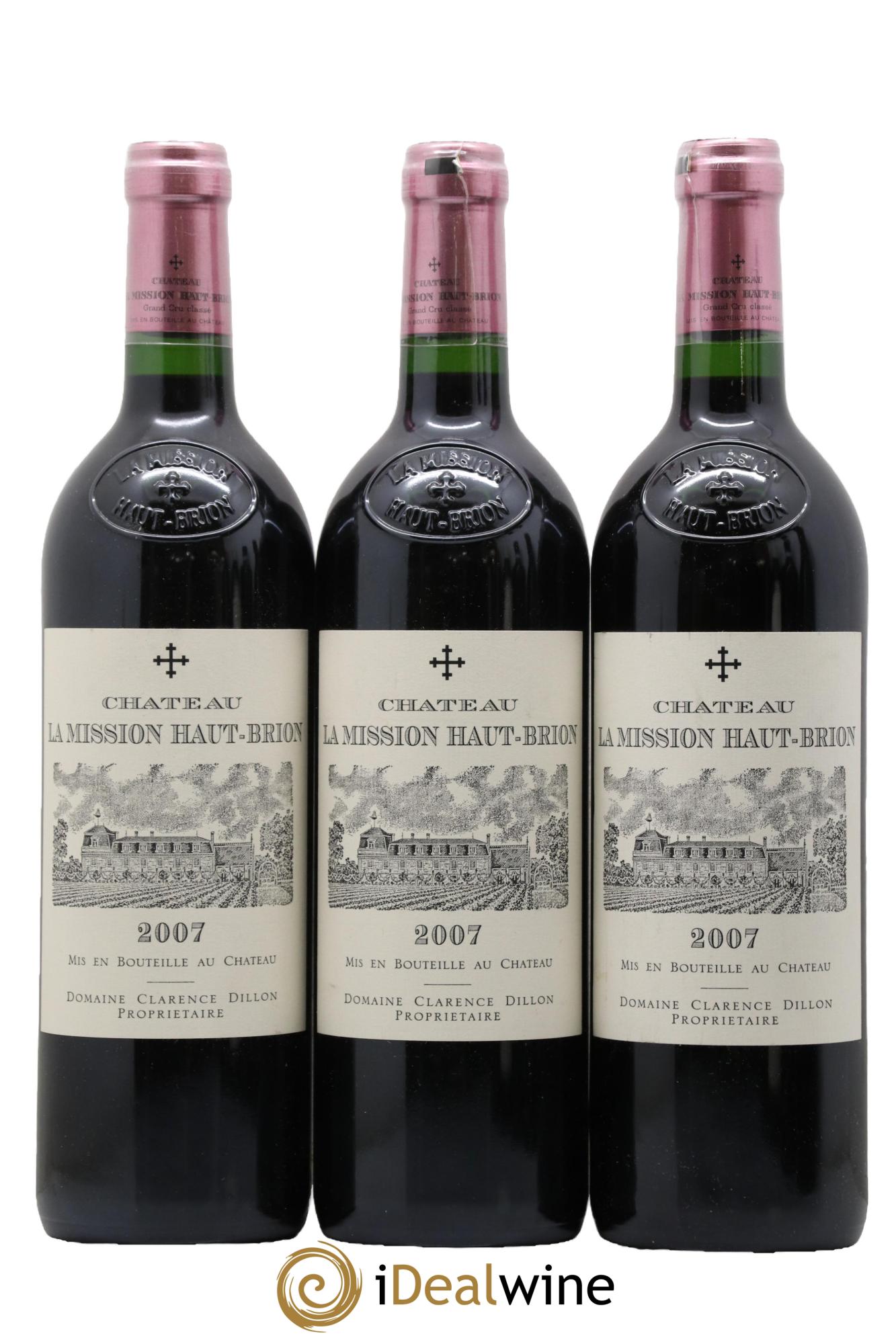 Château la Mission Haut-Brion Cru Classé de Graves 2007 - Posten von 3 Flaschen - 0