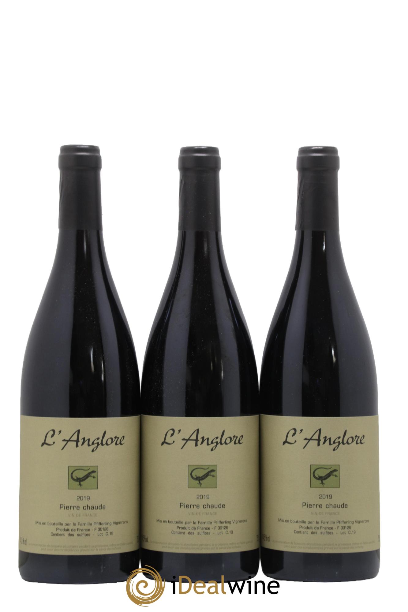 Vin de France Pierre chaude L'Anglore 2019 - Lot of 3 bottles - 0