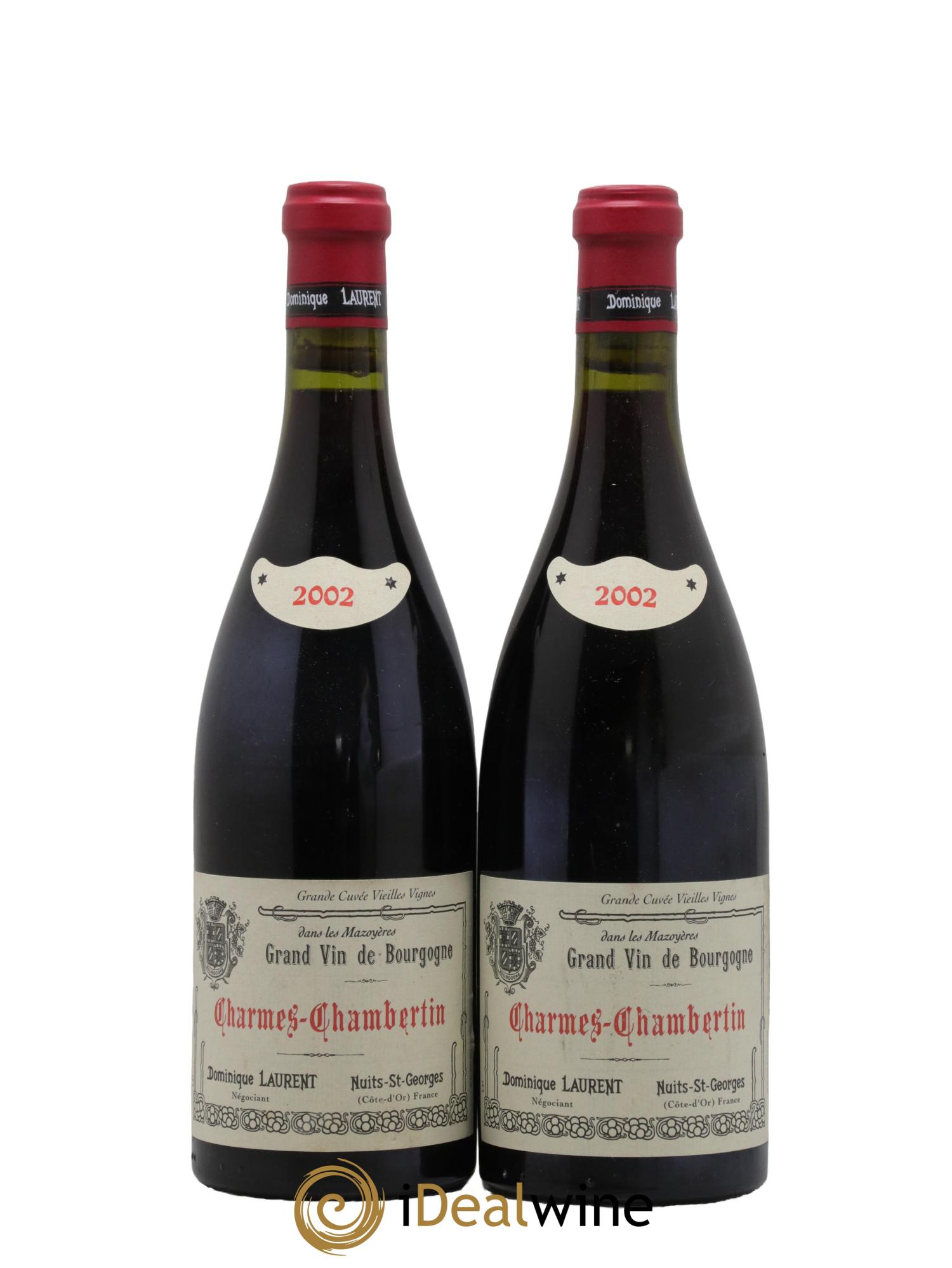 Charmes-Chambertin Grand Cru Vieilles Vignes Dominique Laurent 2002 - Lot de 2 bouteilles - 0