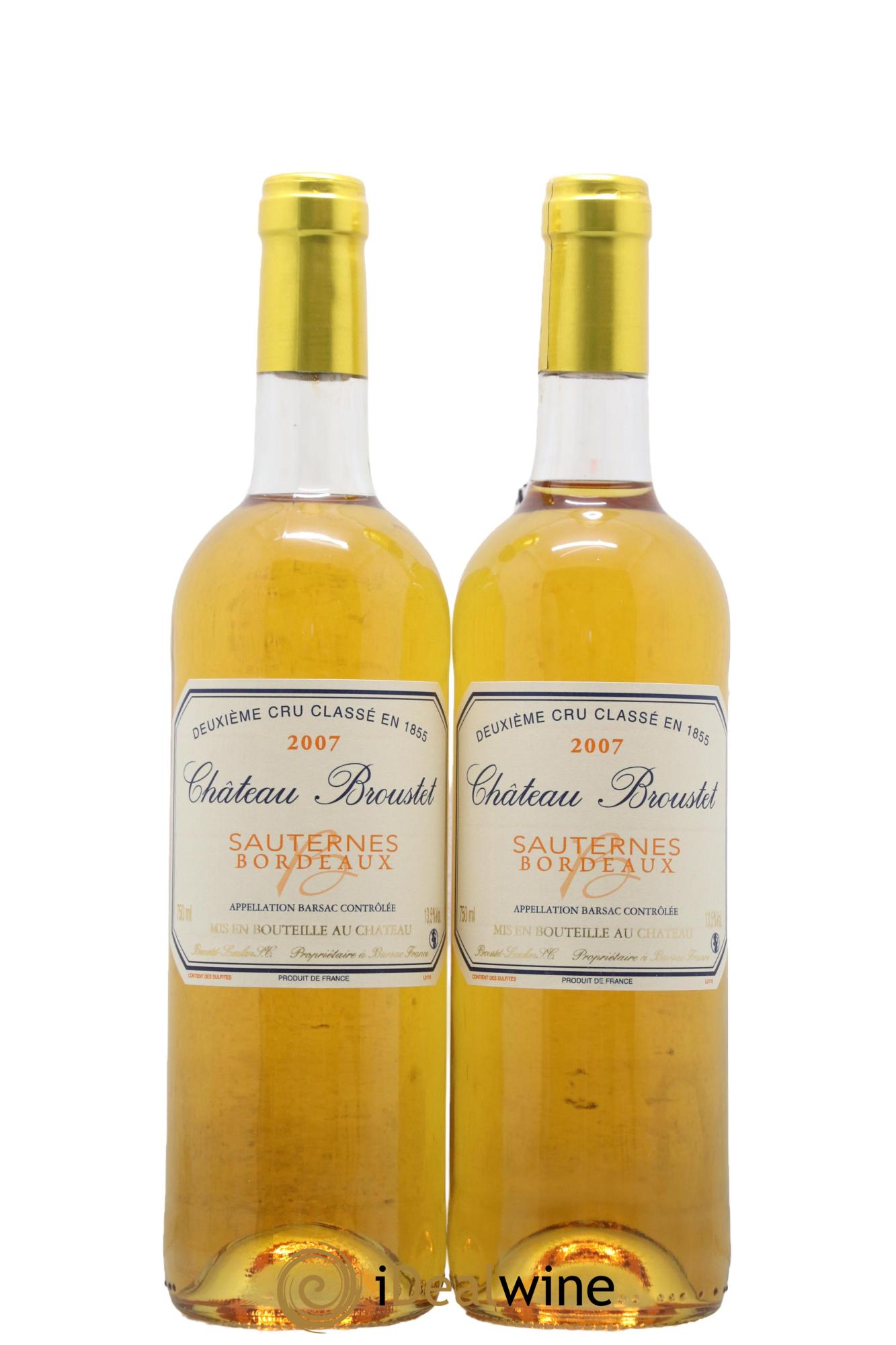 Château Broustet 2ème Grand Cru Classé 2007 - Lot de 2 bouteilles - 0