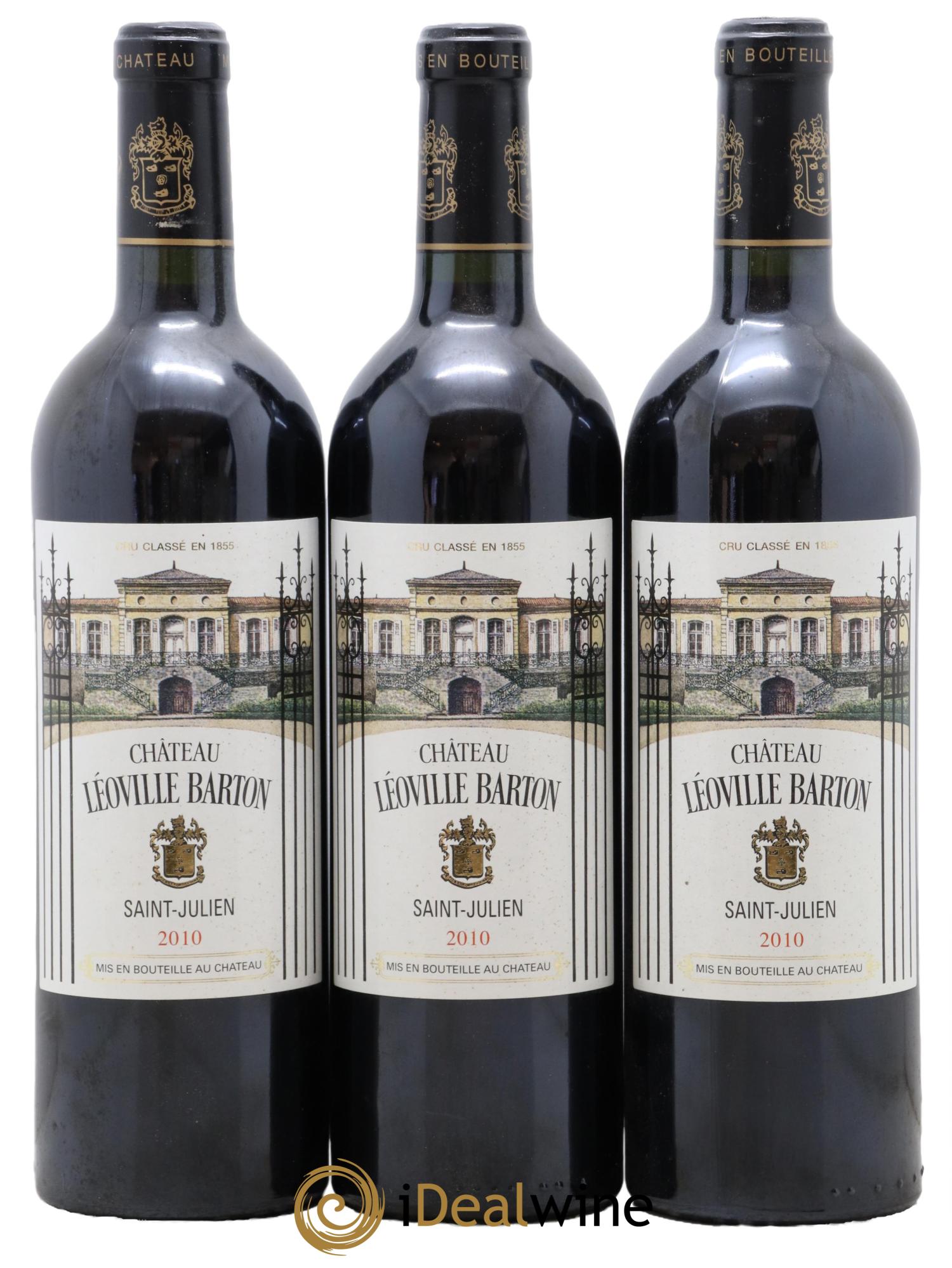 Château Léoville Barton 2ème Grand Cru Classé  2010 - Lotto di 3 bottiglie - 0