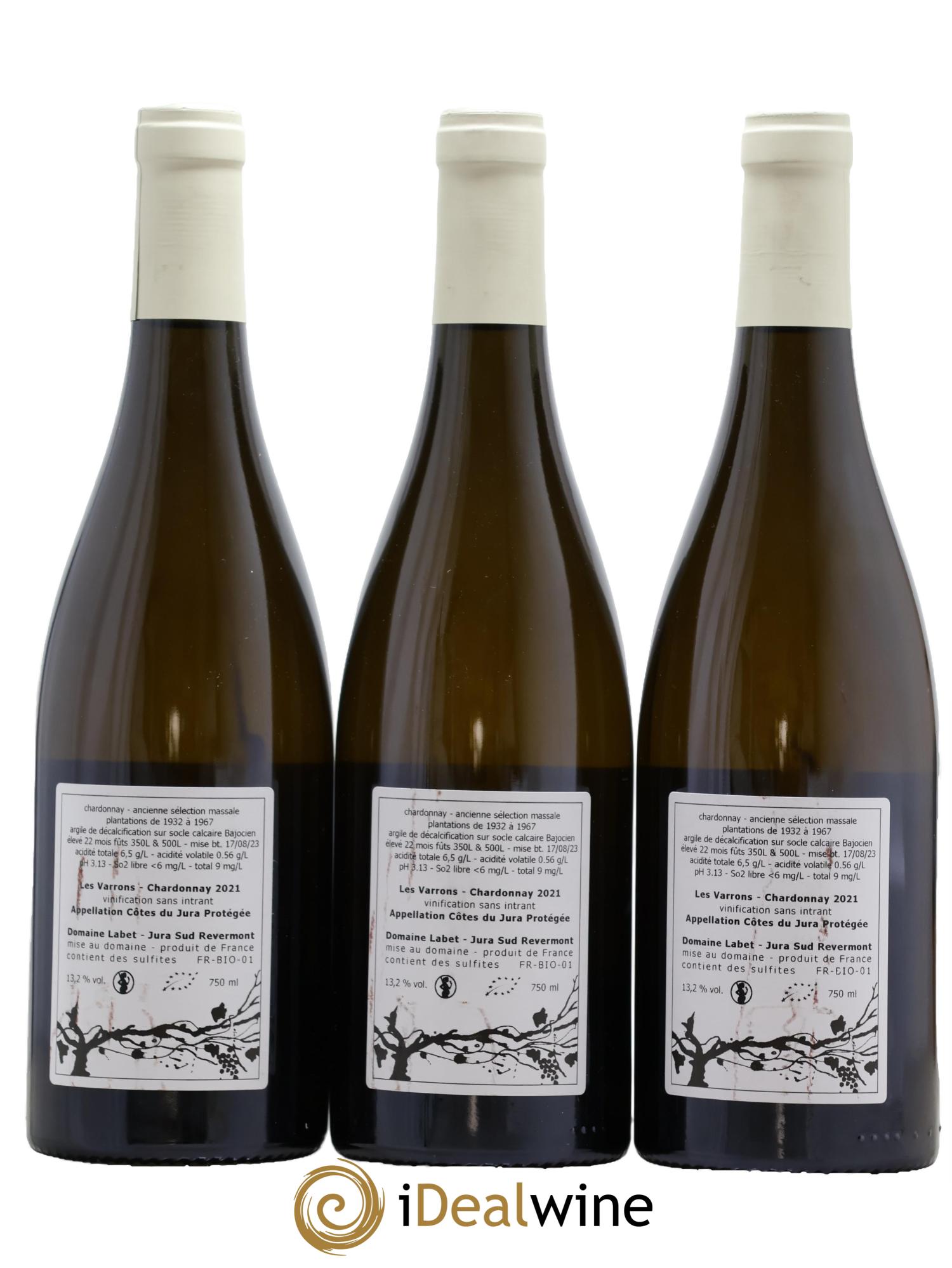 Côtes du Jura Chardonnay Les Varrons Romain - Julien  - Charline Labet 2021 - Lot of 3 bottles - 1