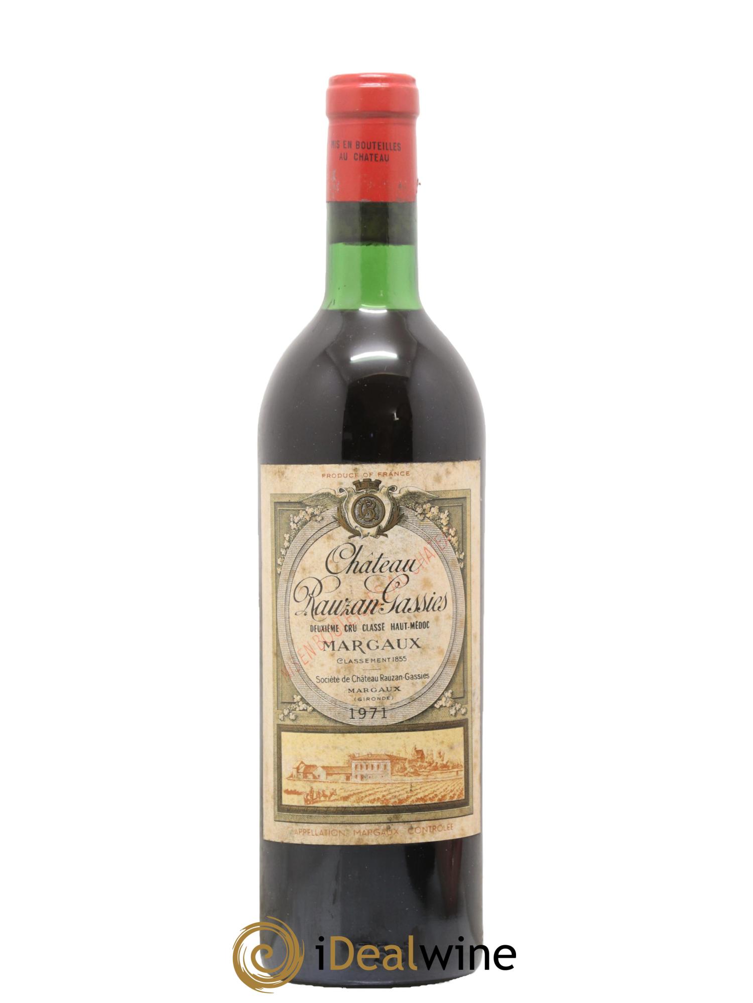 Château Rauzan-Gassies 2ème Grand Cru Classé 1971 - Posten von 1 Flasche - 0