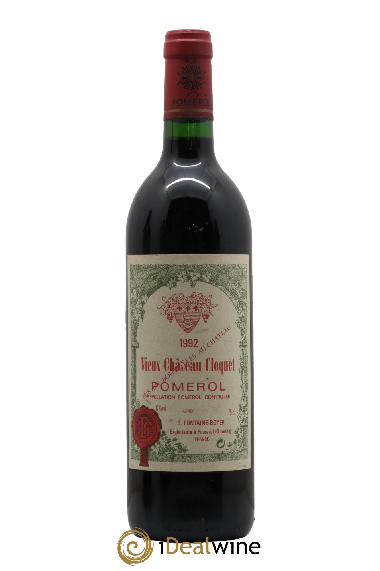 Pomerol Vieux Château Cloquet 1992 - Lot de 1 bouteille - 0