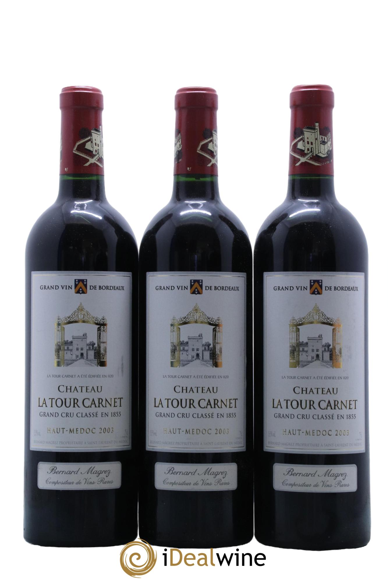 Château la Tour Carnet 4ème Grand Cru Classé  2003 - Lot de 12 bouteilles - 4