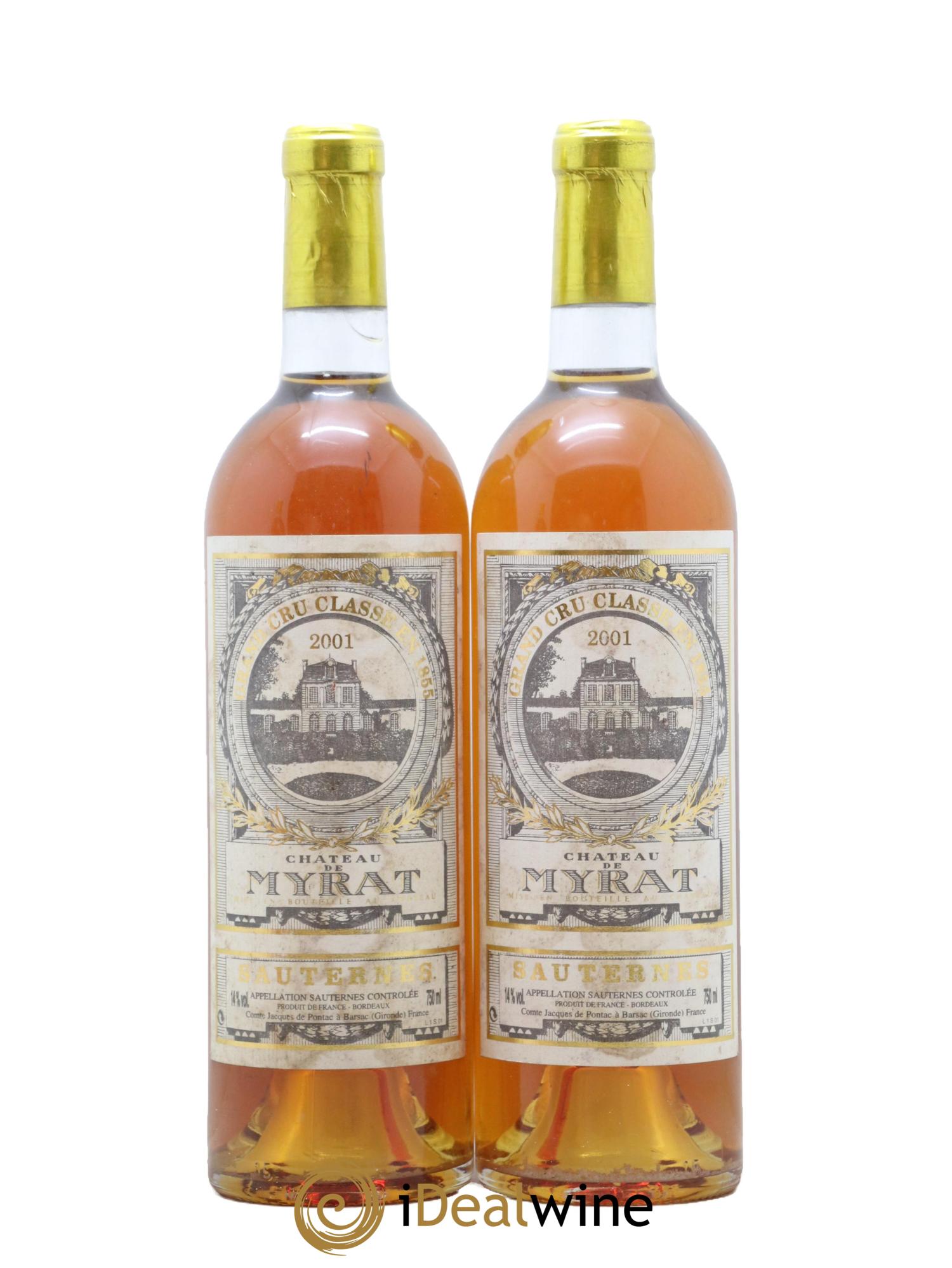 Château de Myrat 2ème Grand Cru Classé 2001 - Lot of 2 bottles - 0