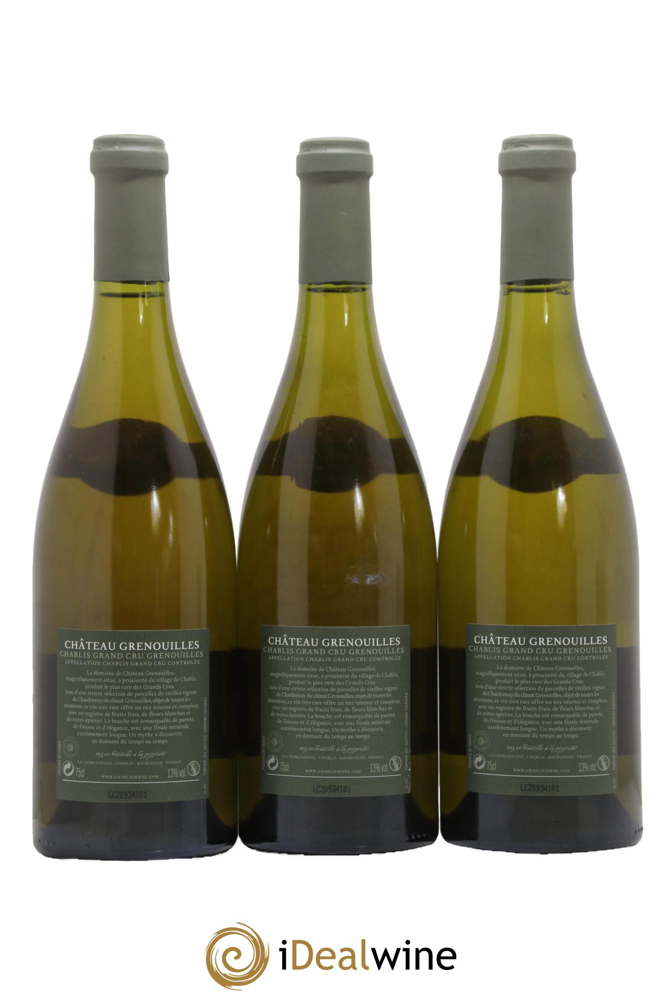 Chablis Grand Cru Grenouilles Château Grenouille - La Chablisienne 2004 - Lot of 3 bottles - 1