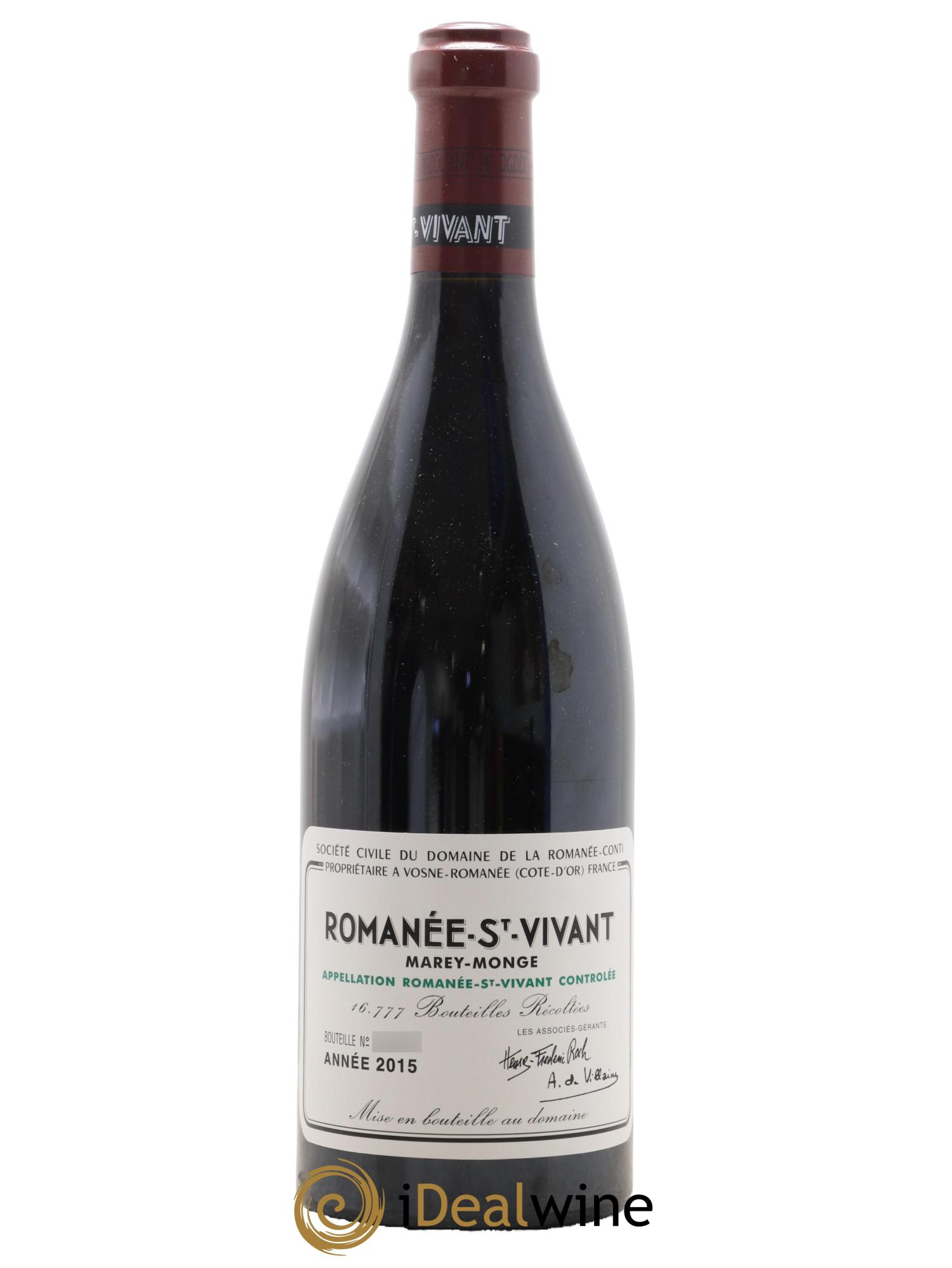 Romanée-Saint-Vivant Grand Cru Domaine de la Romanée-Conti  2015 - Posten von 1 Flasche - 0