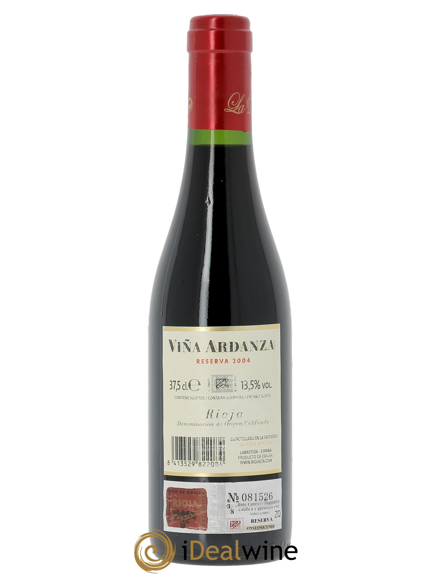 Rioja DOCa Vina Ardanza Reserva La Rioja Alta  2004 - Posten von 1 Flasche - 1