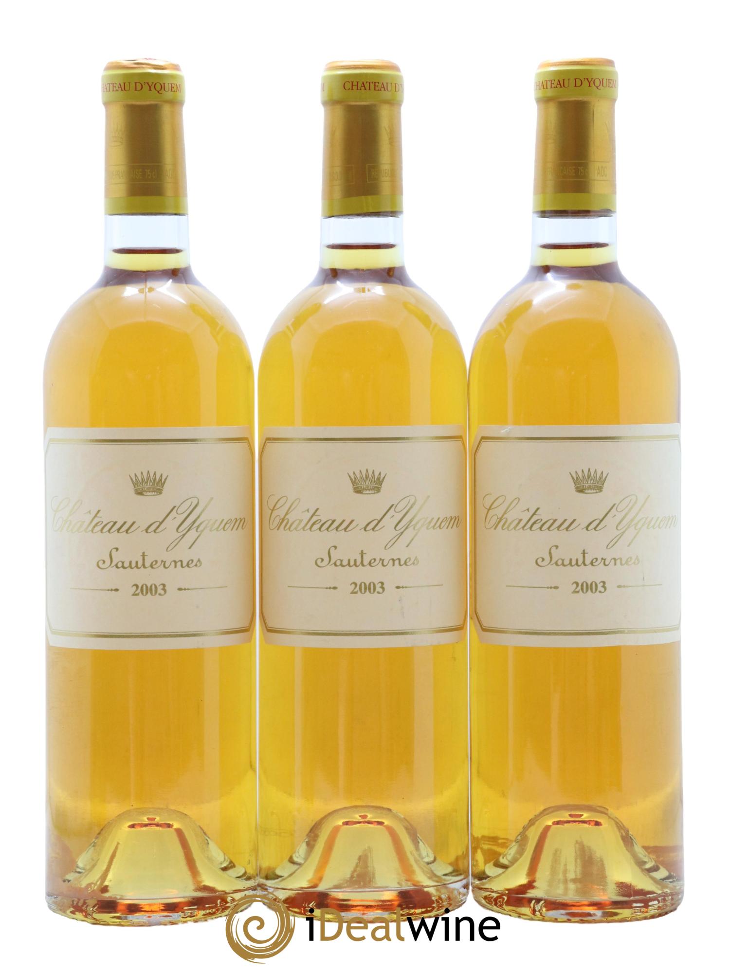 Château d' Yquem 1er Cru Classé Supérieur 2003 - Lot of 3 bottles - 0