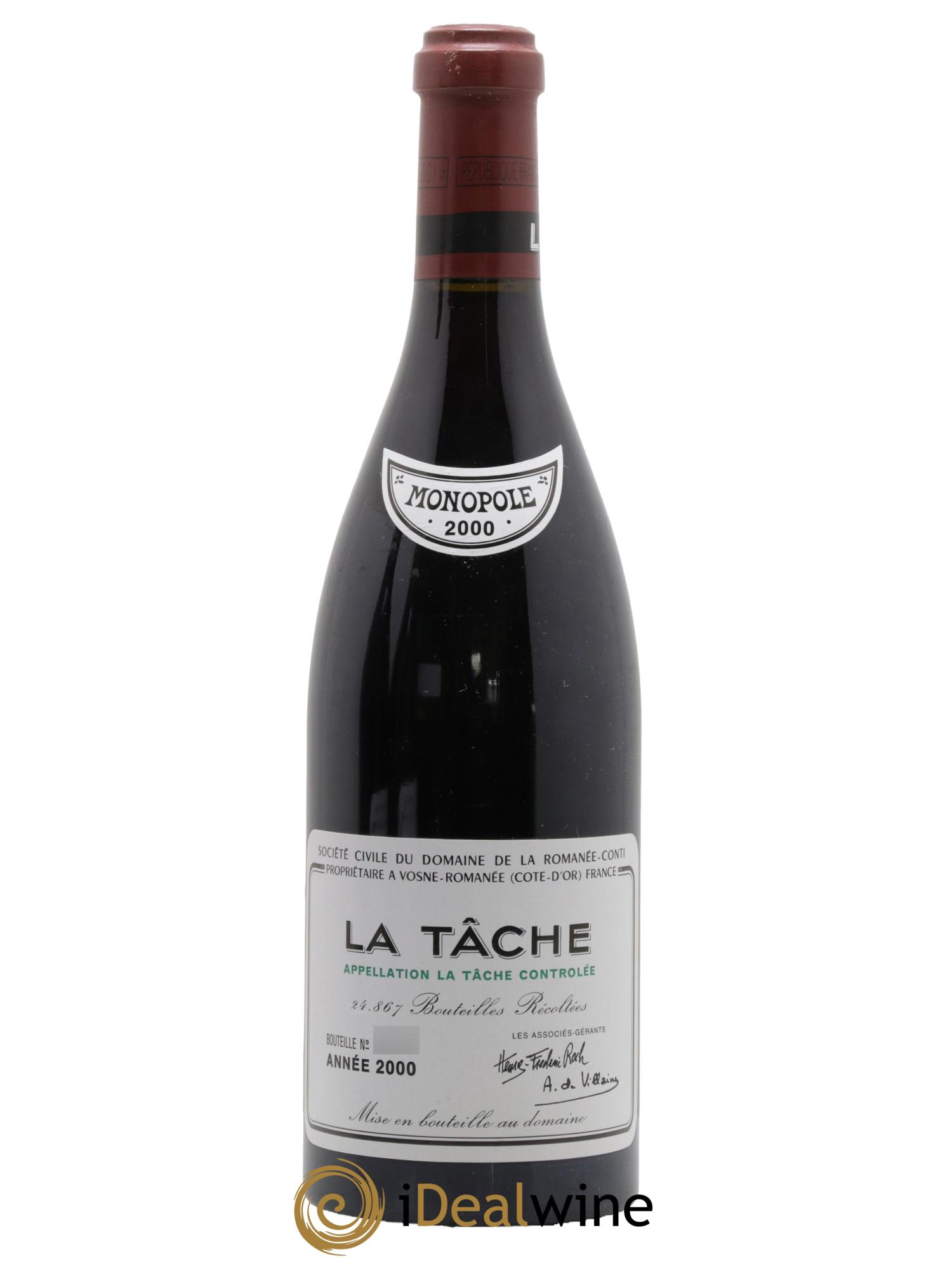 La Tâche Grand Cru Domaine de la Romanée-Conti 2000 - Lot of 1 bottle - 0