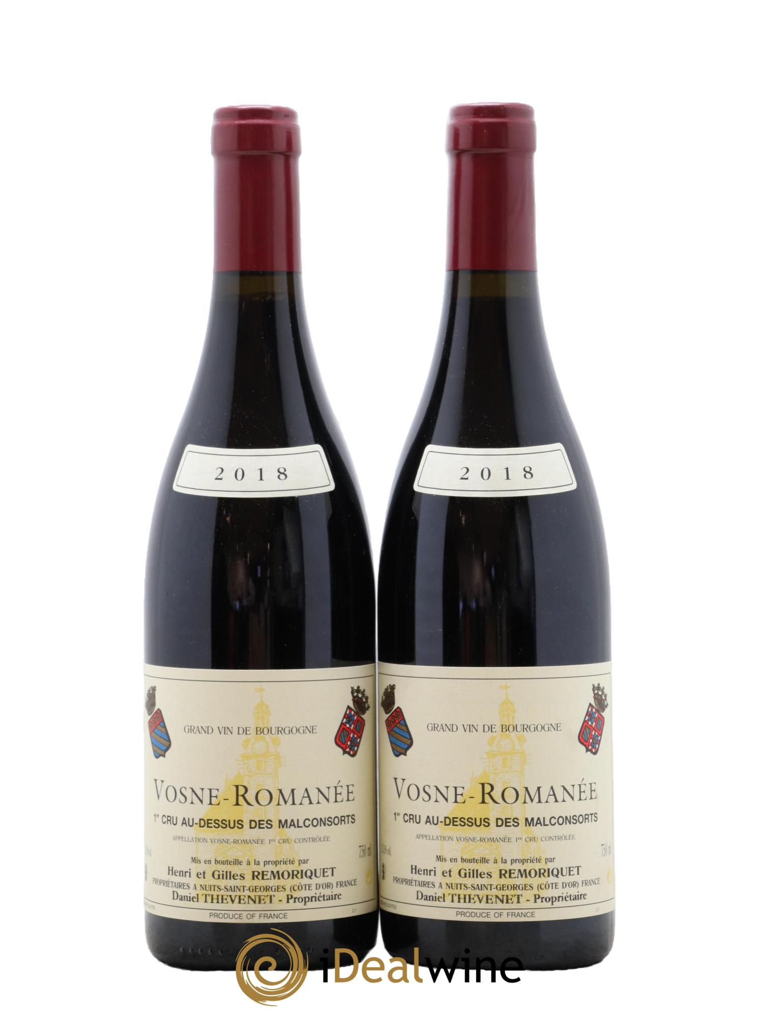 Vosne-Romanée 1er Cru Au Dessus des Malconsorts Gilles Remoriquet 2018 - Posten von 2 Flaschen - 0