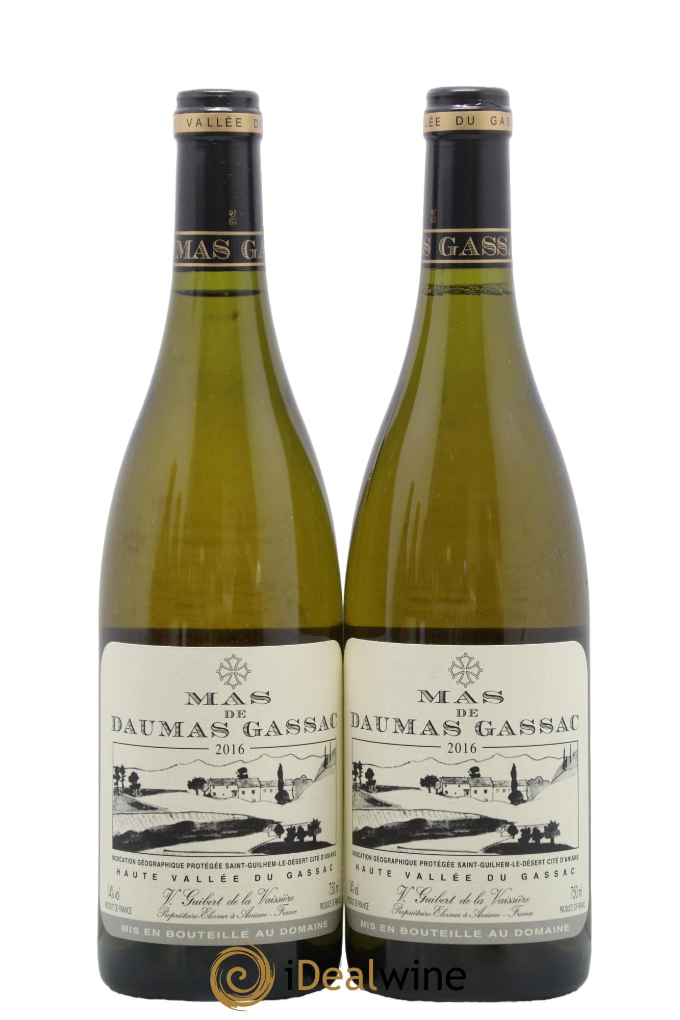 IGP St Guilhem-le-Désert - Cité d'Aniane Mas Daumas Gassac Famille Guibert de La Vaissière 2016 - Lot de 2 bouteilles - 0