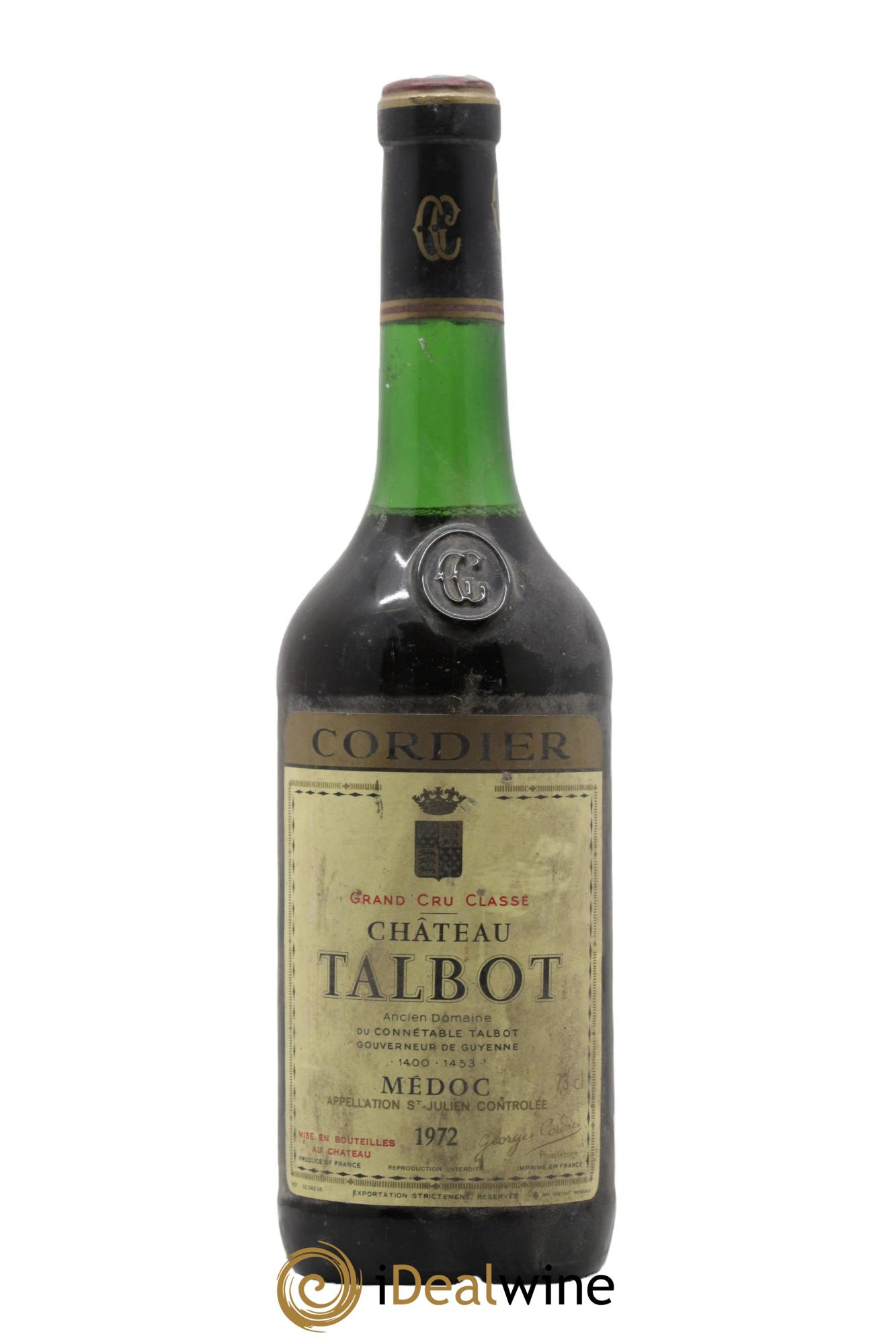 Château Talbot 4ème Grand Cru Classé 1972 - Lot de 1 bouteille - 0