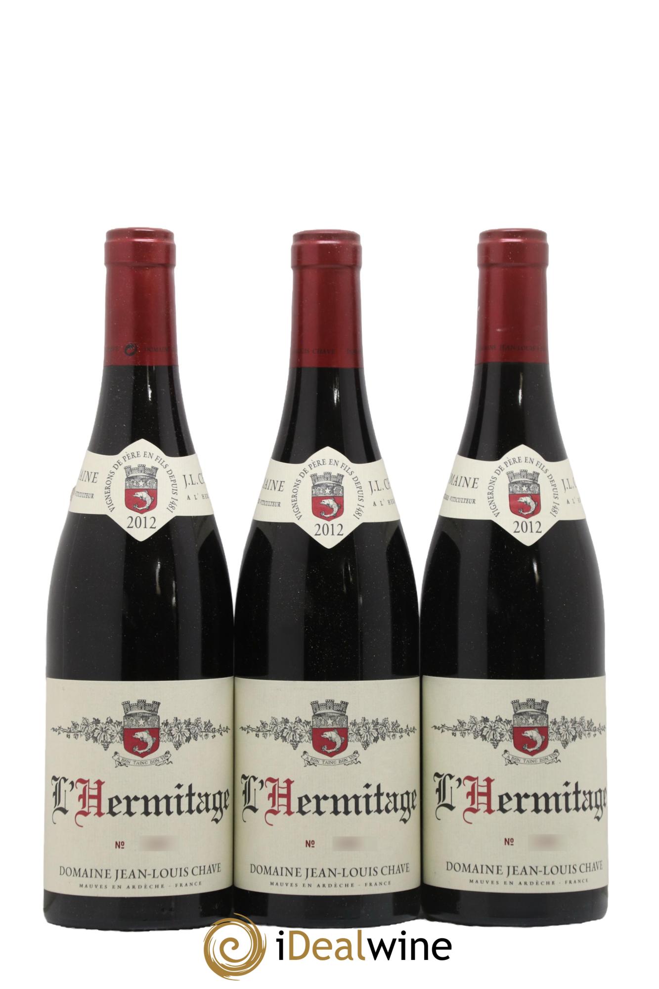 Hermitage Jean-Louis Chave 2012 - Posten von 3 Flaschen - 0