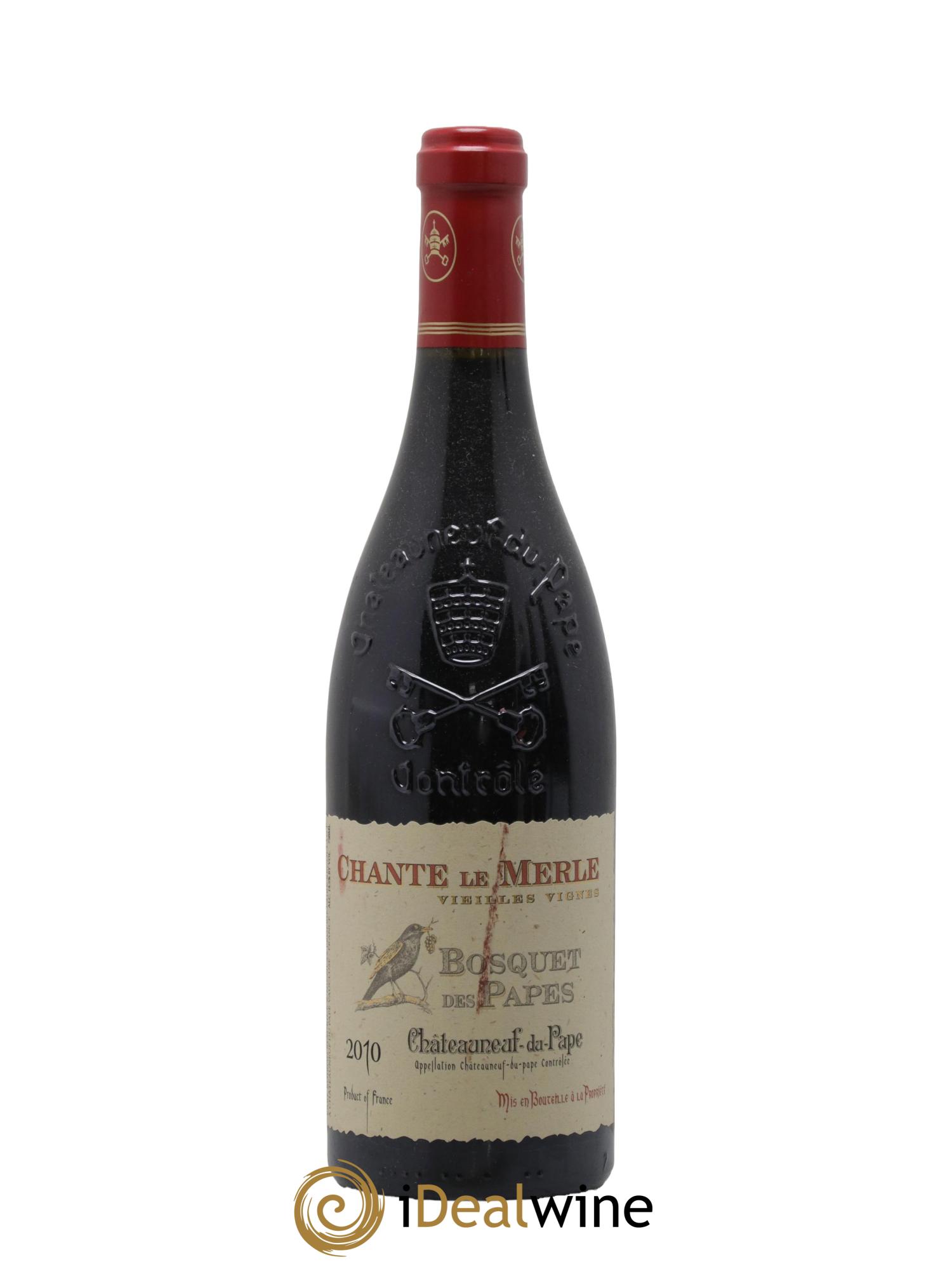 Châteauneuf-du-Pape Bosquet des Papes Chante Le Merle Vieilles Vignes Famille Boiron 2010 - Lot de 1 bouteille - 0