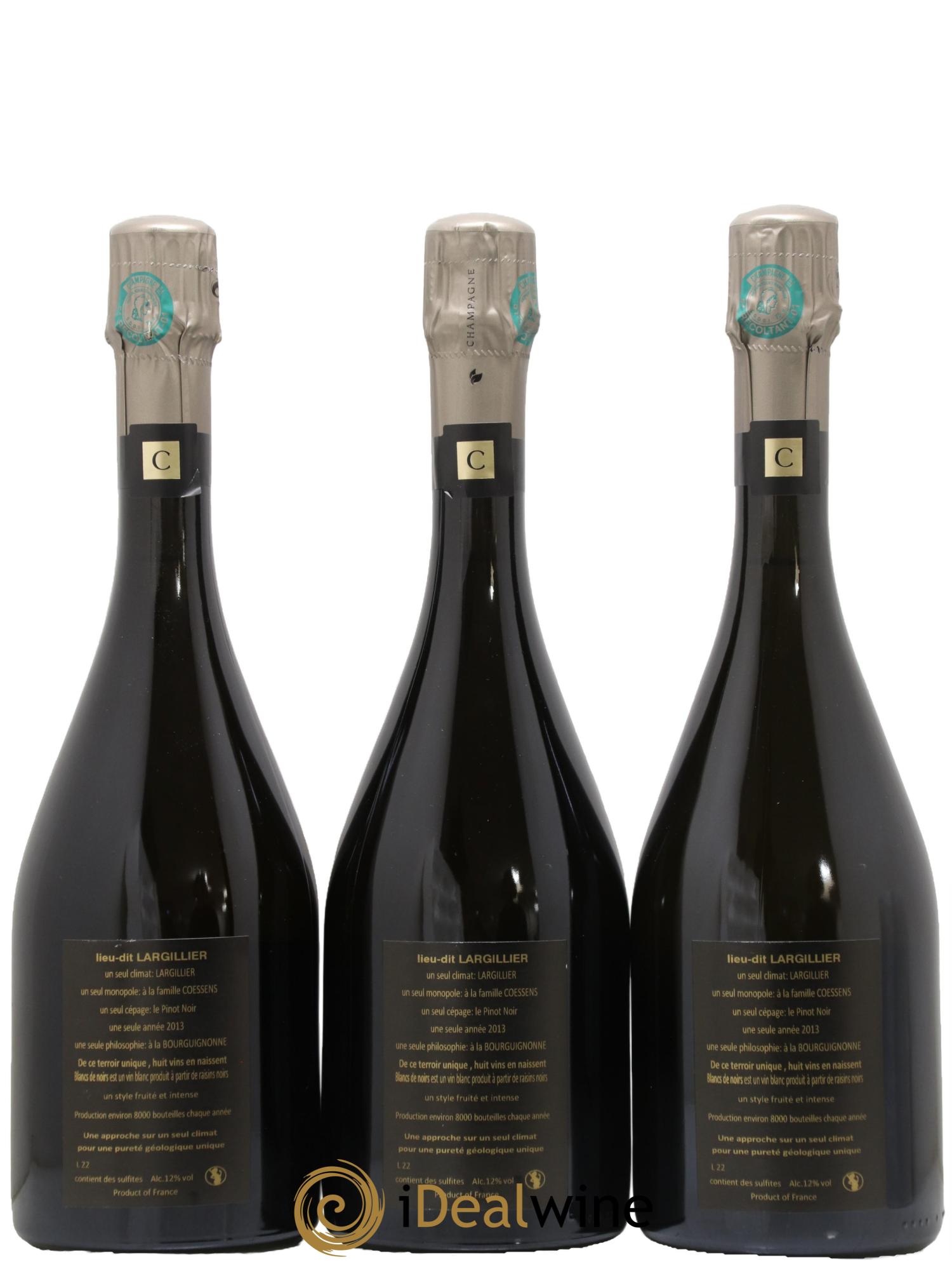 Champagne Largillier Maison Coessens 2013 - Lot of 3 bottles - 1