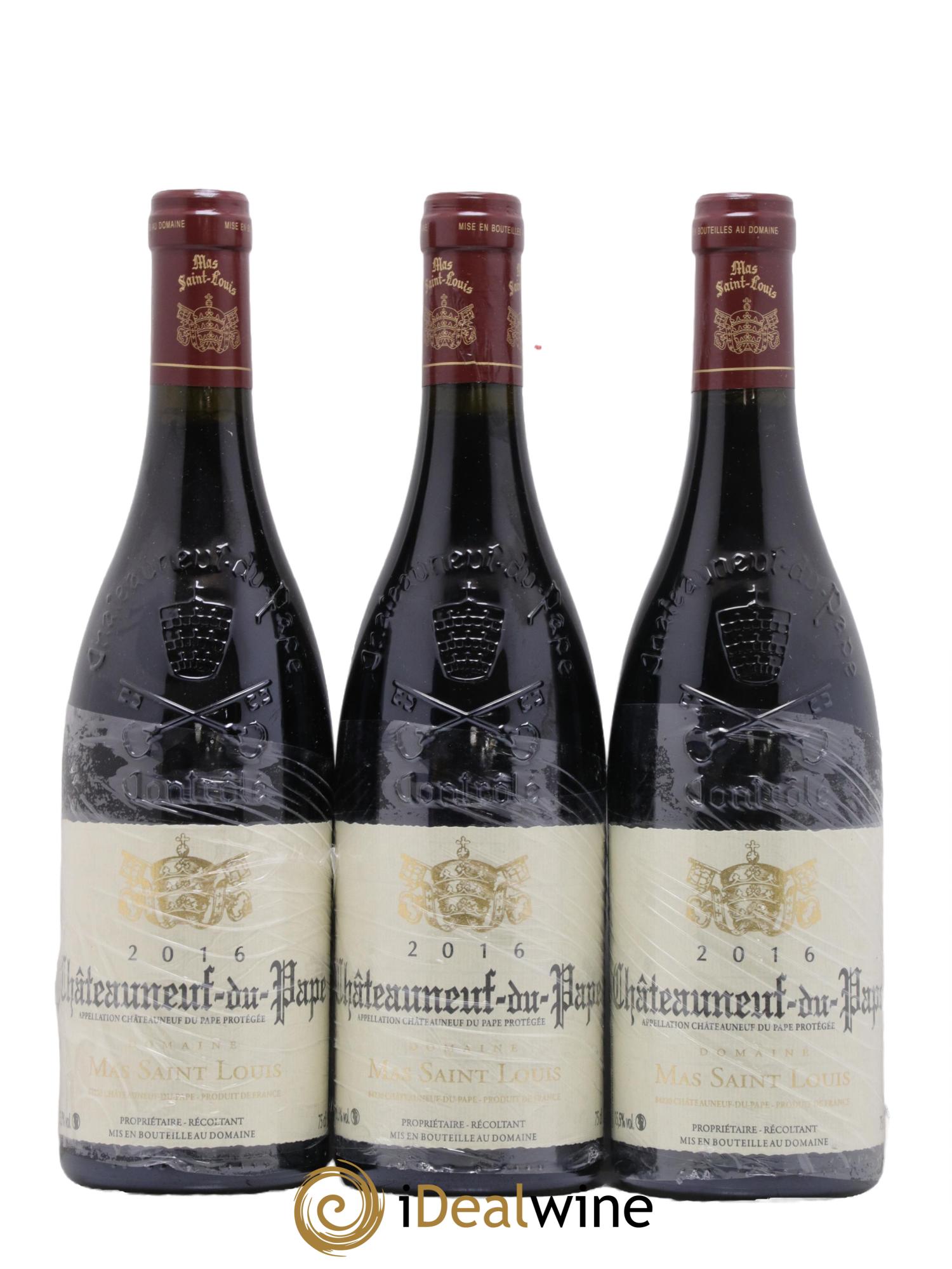 Châteauneuf-du-Pape Tradition Mas Saint-Louis  2016 - Lot of 3 bottles - 0