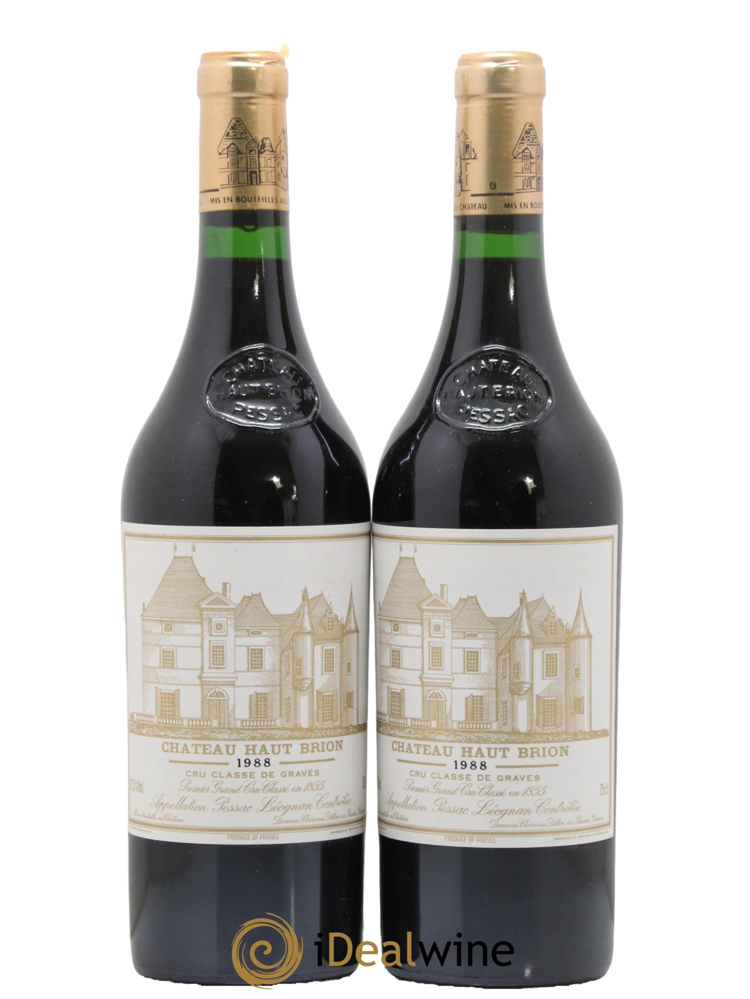 Château Haut Brion 1er Grand Cru Classé 1988 - Lotto di 2 bottiglie - 0