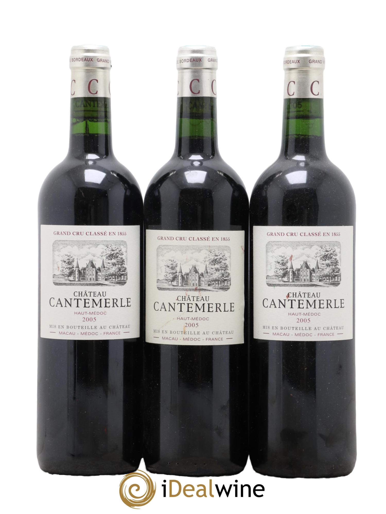 Château Cantemerle 5ème Grand Cru Classé 2005 - Lot de 3 bouteilles - 0