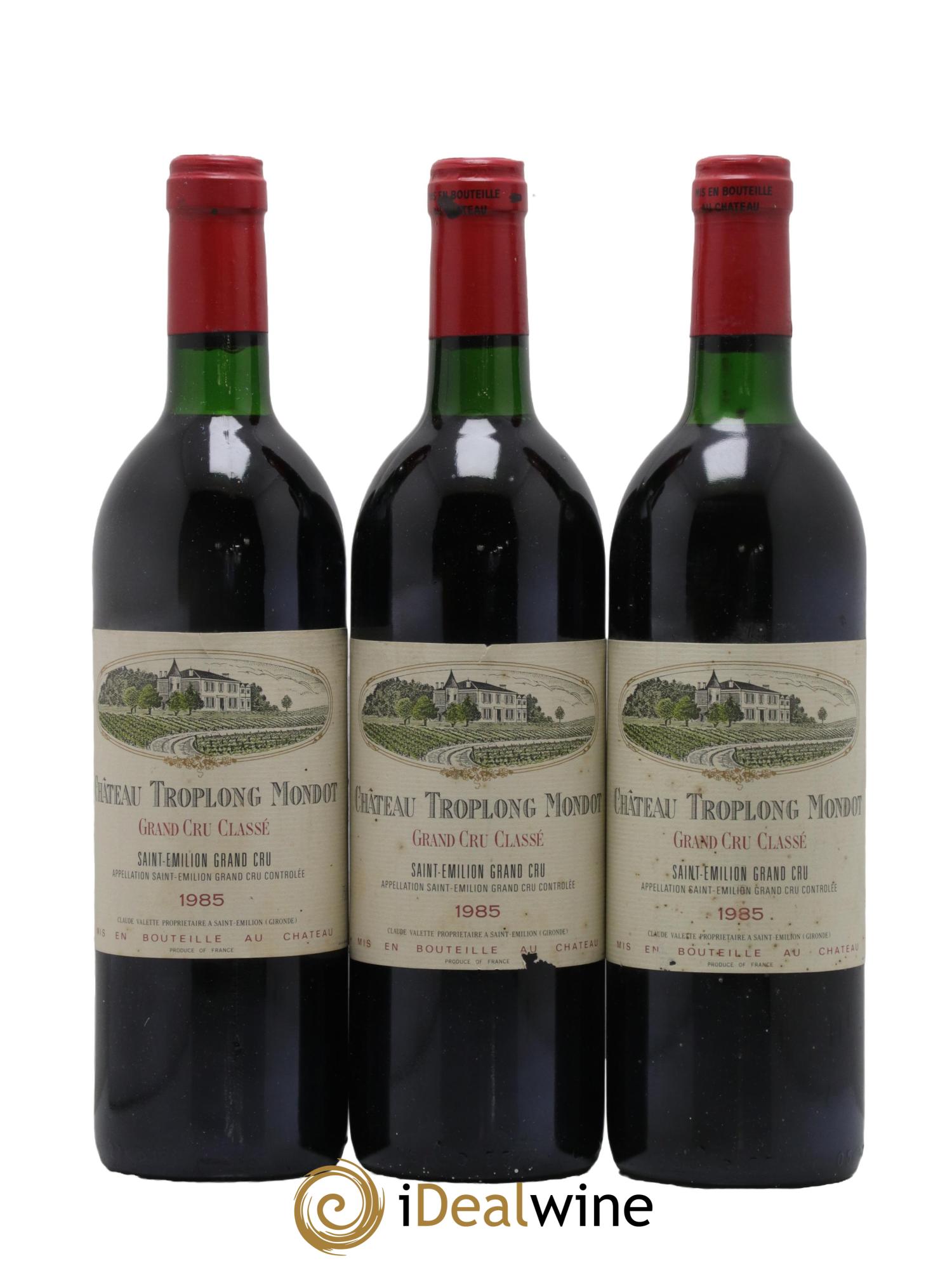 Château Troplong Mondot 1er Grand Cru Classé B 1985 - Lot of 3 bottles - 0