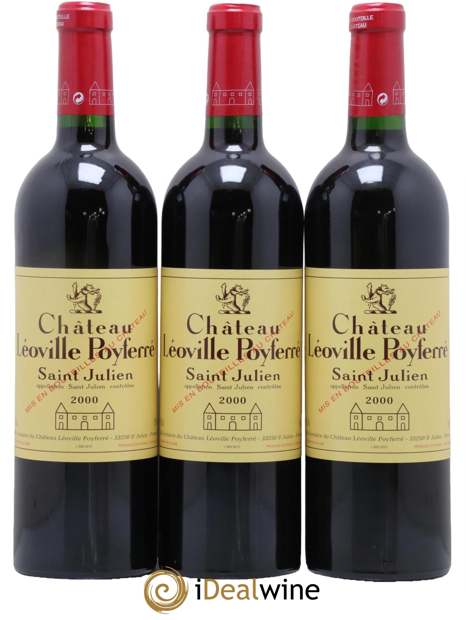 Château Léoville Poyferré 2ème Grand Cru Classé 2000 - Lot de 3 bouteilles - 0