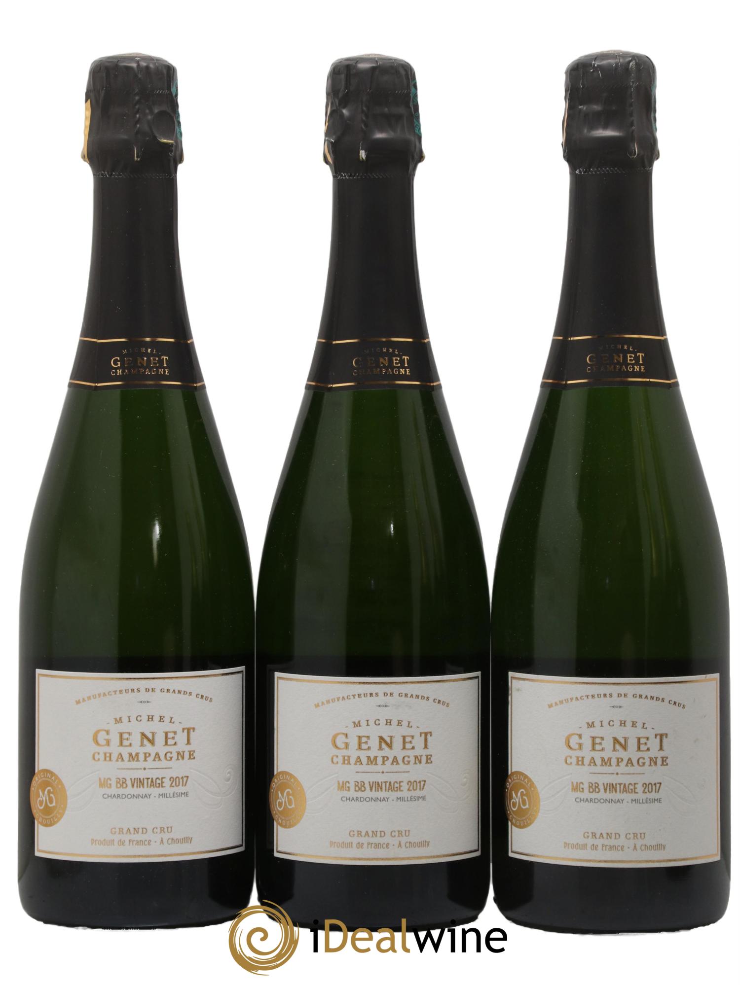 Champagne Grand Cru Blanc de Blancs Maison Michel Genet 2017 - Lot of 3 bottles - 0