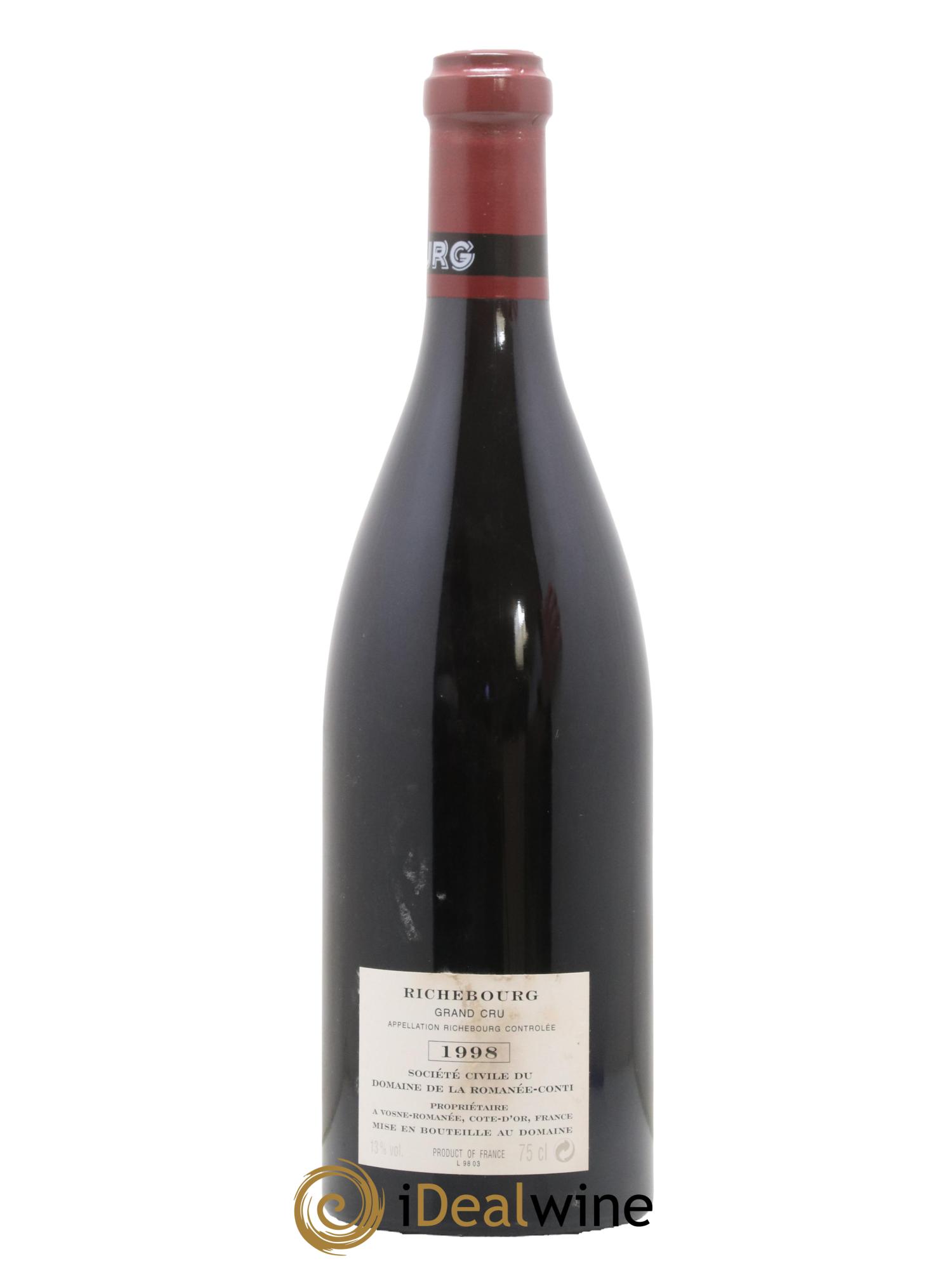 Richebourg Grand Cru Domaine de la Romanée-Conti 1998 - Lotto di 1 bottiglia - 1