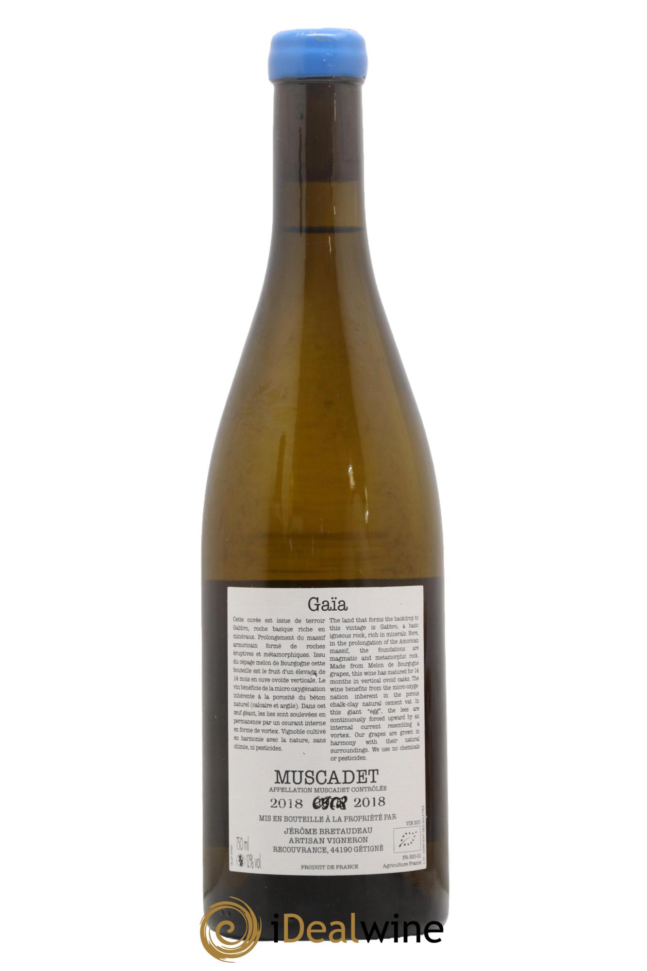 Muscadet-Sèvre-et-Maine Gaia Jérôme Bretaudeau - Domaine de Bellevue 2018 - Lot de 1 bouteille - 1