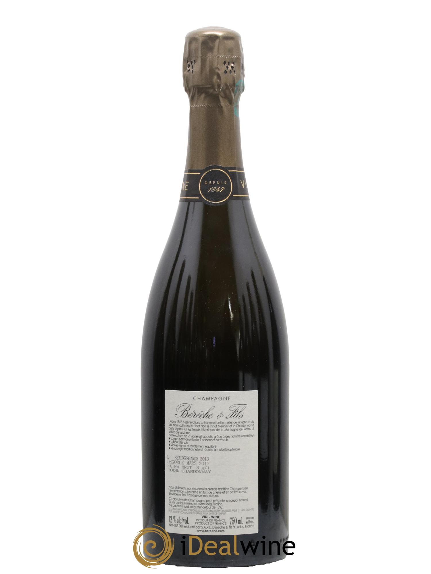 Les Beaux Regards Extra Brut Bérêche et Fils 2013 - Lotto di 1 bottiglia - 1