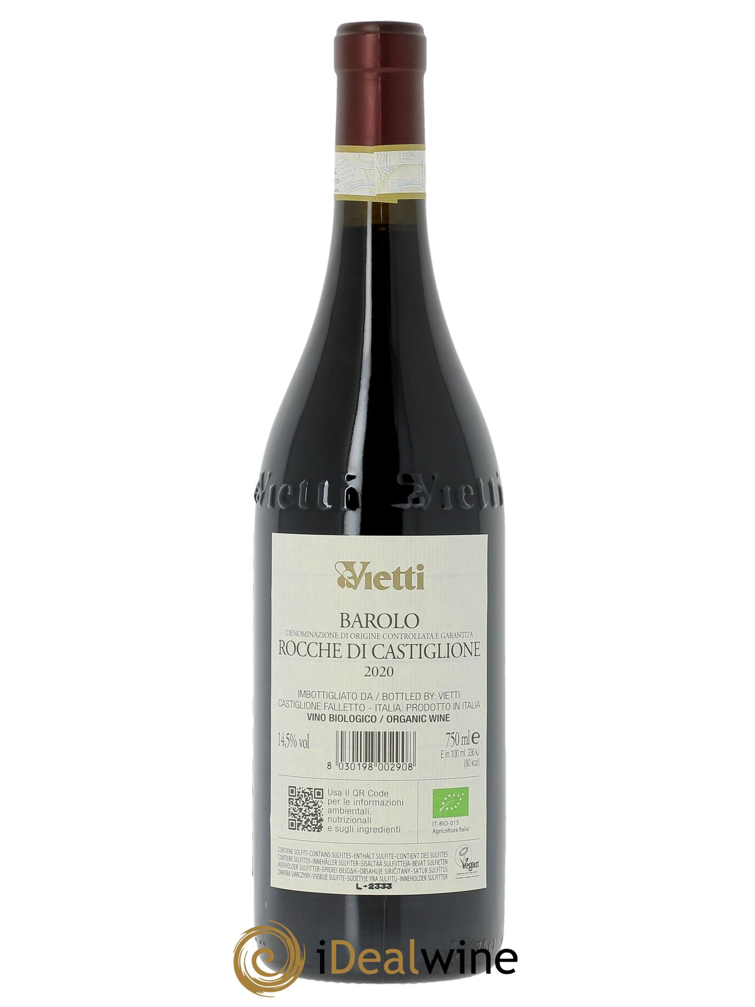 Barolo DOCG DOCG Rocche di Castiglione Vietti   2020 - Lot de 1 bouteille - 1