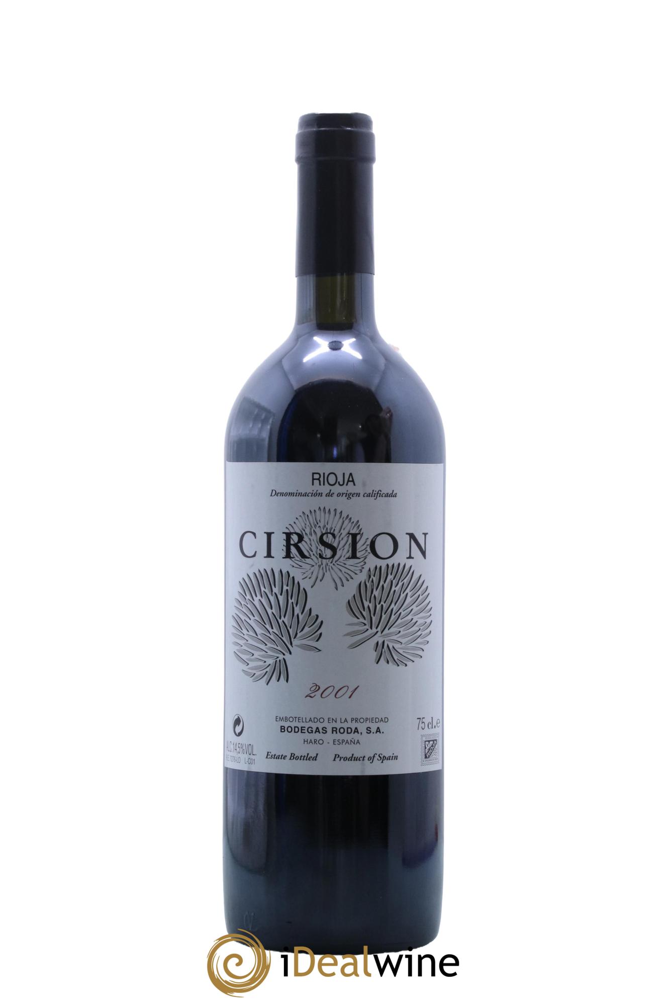 Rioja DOCA Cirsion Bodegas Roda  2001 - Posten von 1 Flasche - 0