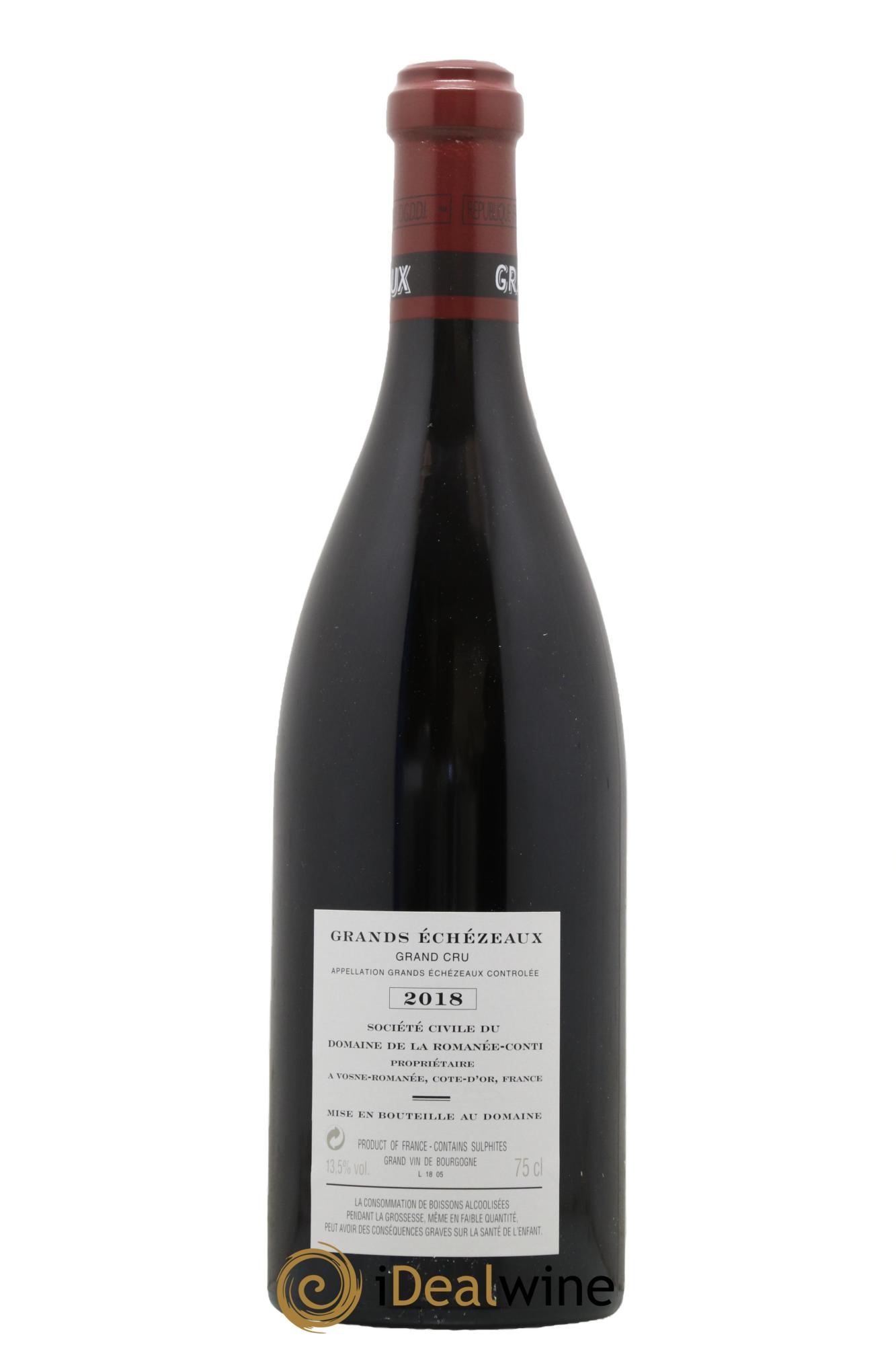 Grands-Echezeaux Grand Cru Domaine de la Romanée-Conti 2018 - Lot de 1 bouteille - 1