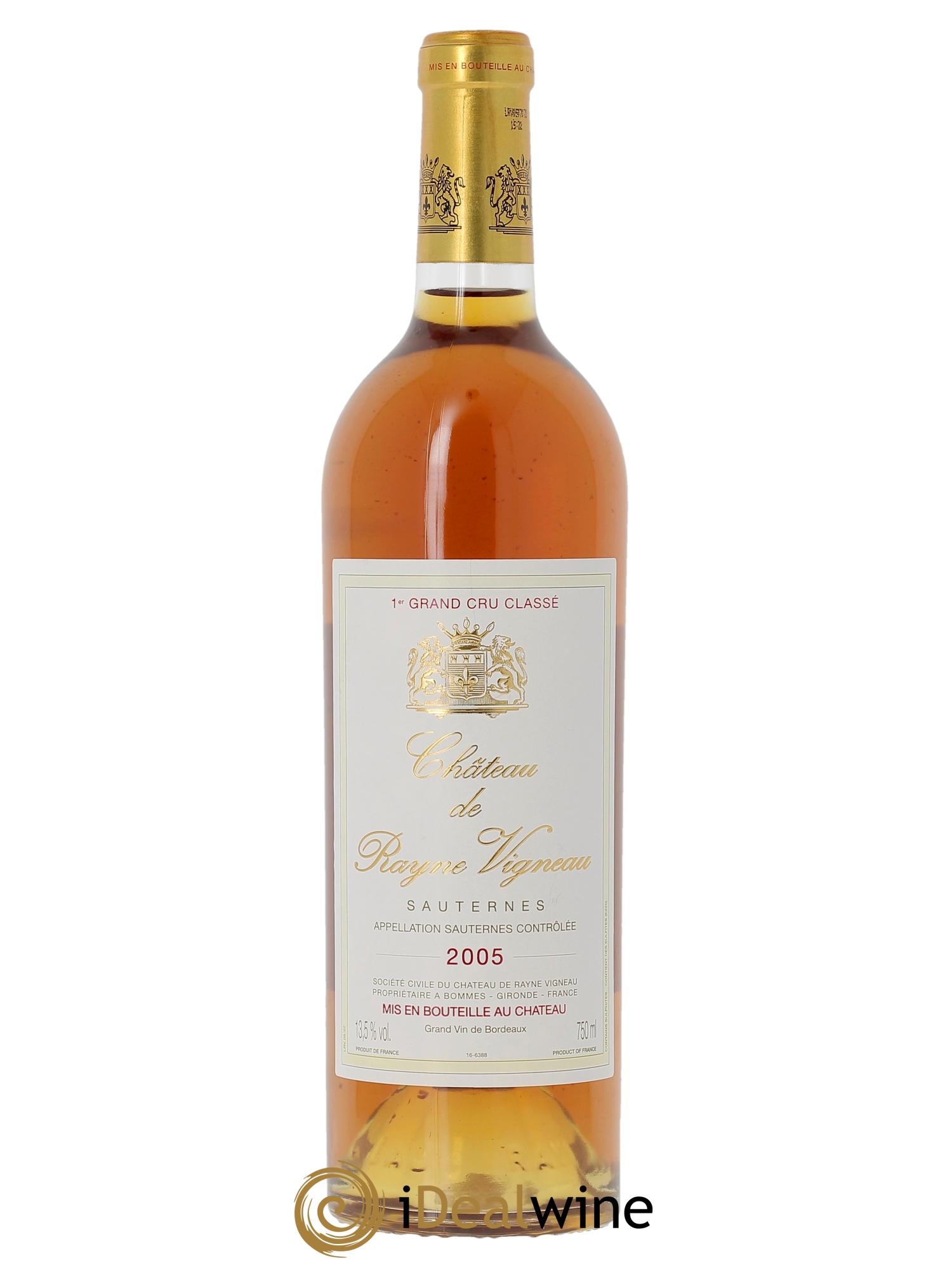 Château de Rayne Vigneau 1er Grand Cru Classé (Original-holzkiste ab 6 bts) 2005 - Posten von 1 Flasche - 0