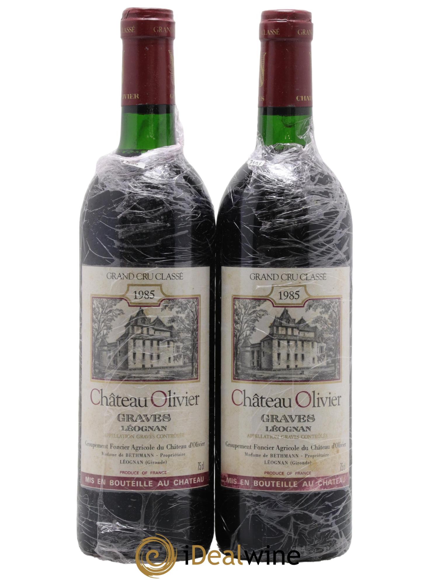 Château Olivier Cru Classé de Graves 1985 - Lotto di 2 bottiglie - 0