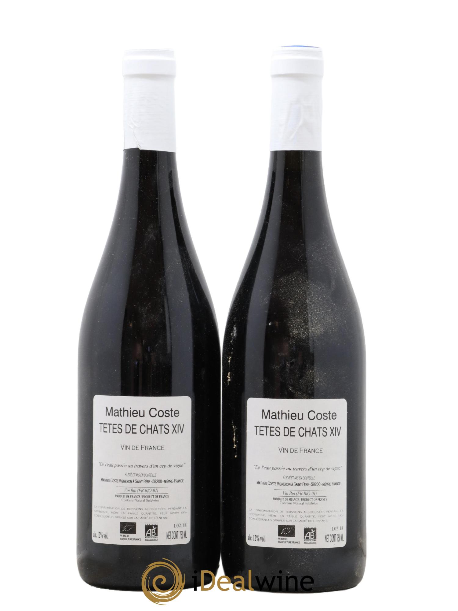 Vin de France Tetes De Chats Mathieu Coste 2014 - Lot de 2 bouteilles - 1