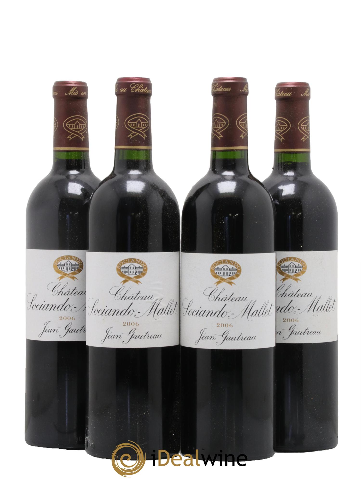 Château Sociando Mallet 2006 - Lot of 4 bottles - 0