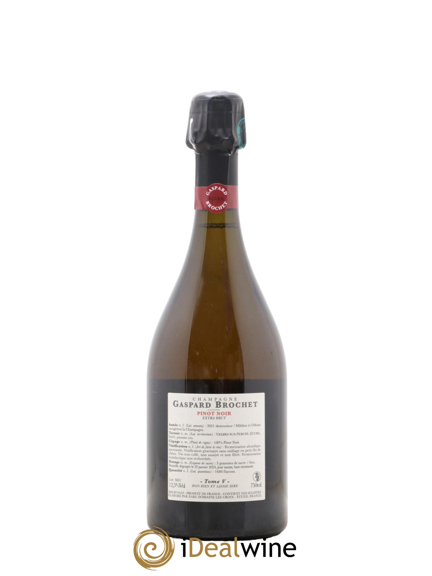 Champagne Pinot Noir Tome V Gaspard Brochet 2021 - Posten von 1 Flasche - 1