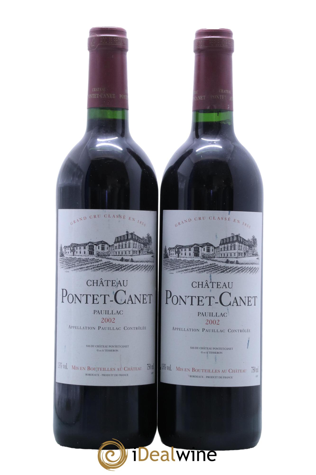 Château Pontet Canet 5ème Grand Cru Classé  2002 - Lot de 2 bouteilles - 0